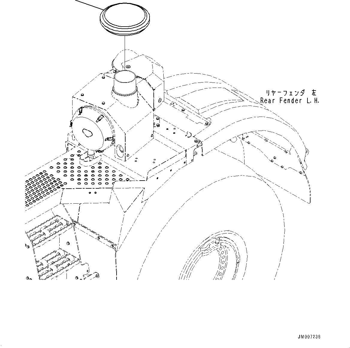 Wheel Loaders Komatsu / WA500-8E0 S/N H50151-UP(WA00037H) / Air Intake Unit, Air Cleaner Cap(B002001 : B0110-001001)