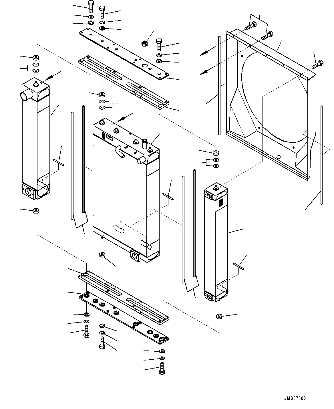 Wheel Loaders Komatsu / WA500-8E0 S/N H50151-UP(WA00037H) / Radiator, Without Brake Oil Cooling System(C001001 : C0110-001001)