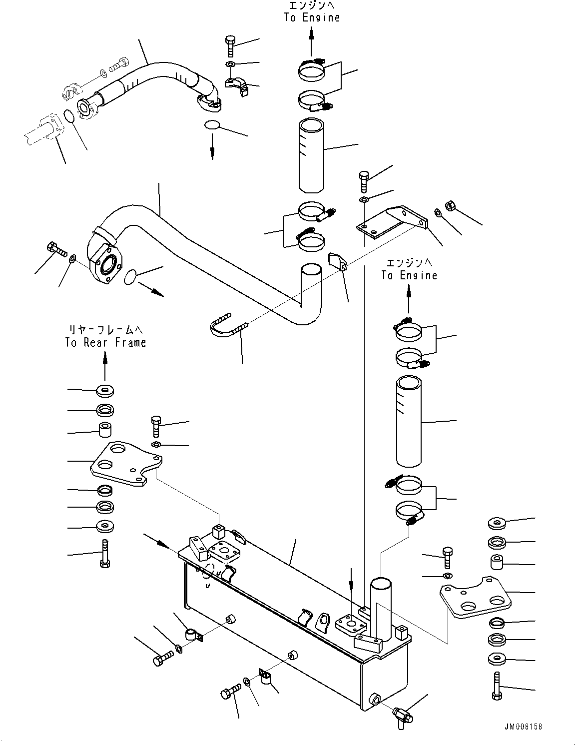 Wheel Loaders Komatsu / WA500-8E0 S/N H50151-UP(WA00037H) / Radiator, Without Brake Oil Cooling System, Oil Cooler(C001006 : C0110-001006)