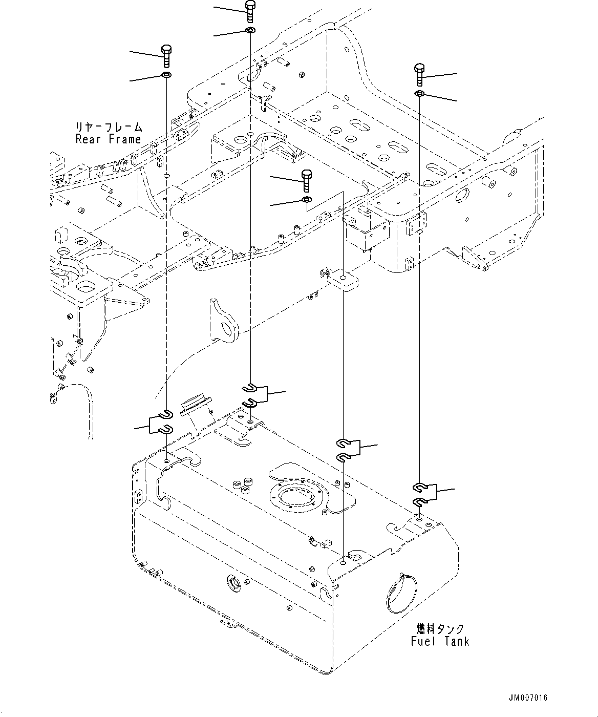 Wheel Loaders Komatsu / WA500-8E0 S/N H50151-UP(WA00037H) / Fuel Tank, Fuel Quick Charge System, Mounting(D002003 : D0100-002003)