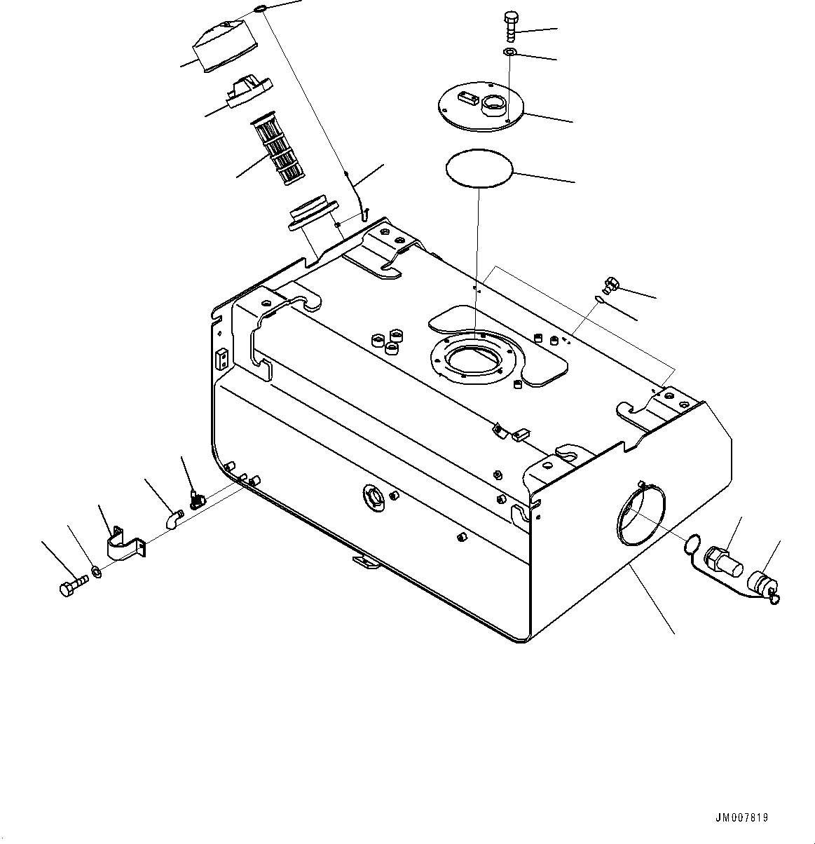 Wheel Loaders Komatsu / WA500-8E0 S/N H50151-UP(WA00037H) / Fuel Tank, Fuel Quick Charge System, Tank and Strainer(D002001 : D0100-002001)