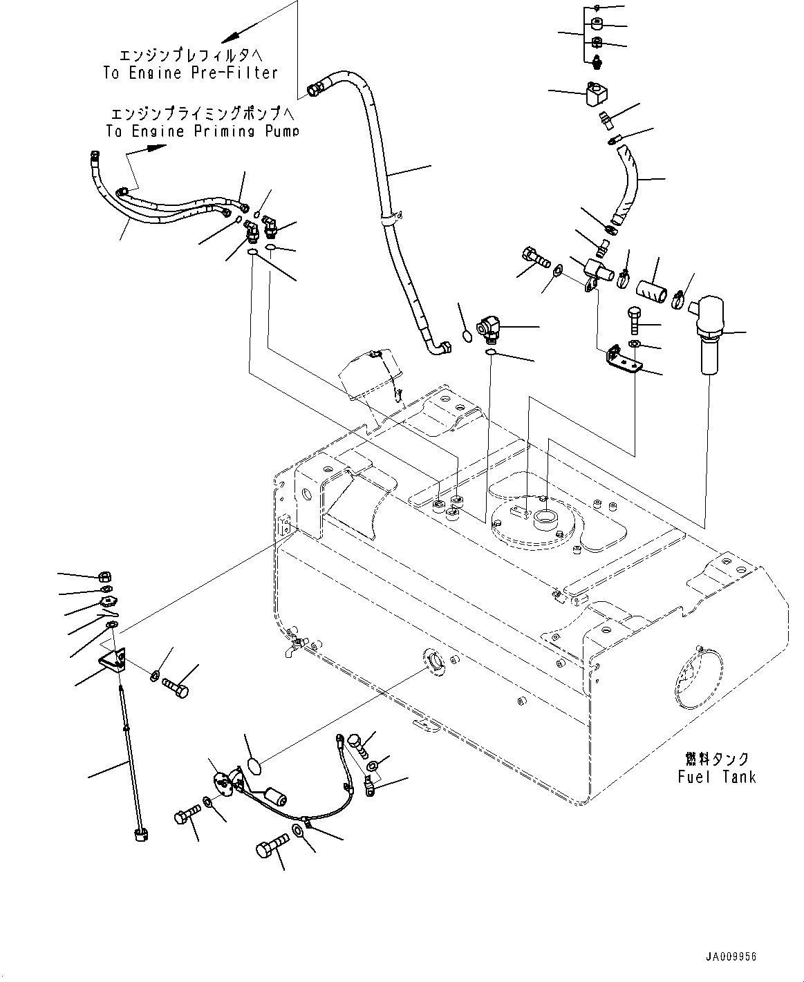Wheel Loaders Komatsu / WA500-8E0 S/N H50151-UP(WA00037H) / Fuel Tank, Fuel Quick Charge System, Fuel Piping(D002002 : D0100-002002)