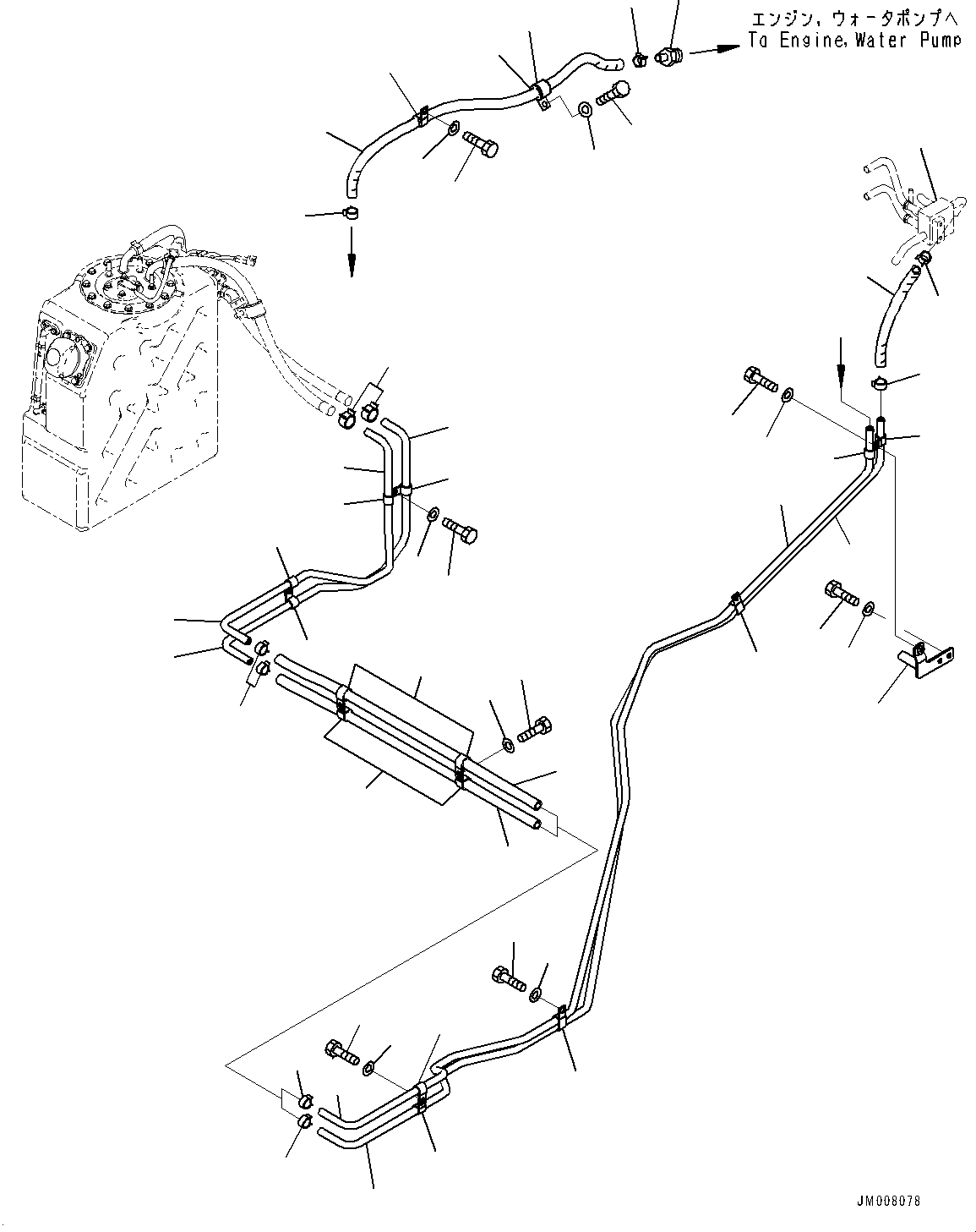 Wheel Loaders Komatsu / WA500-8E0 S/N H50151-UP(WA00037H) / DEF Piping, Heater Piping(D004002 : D0510-001002)