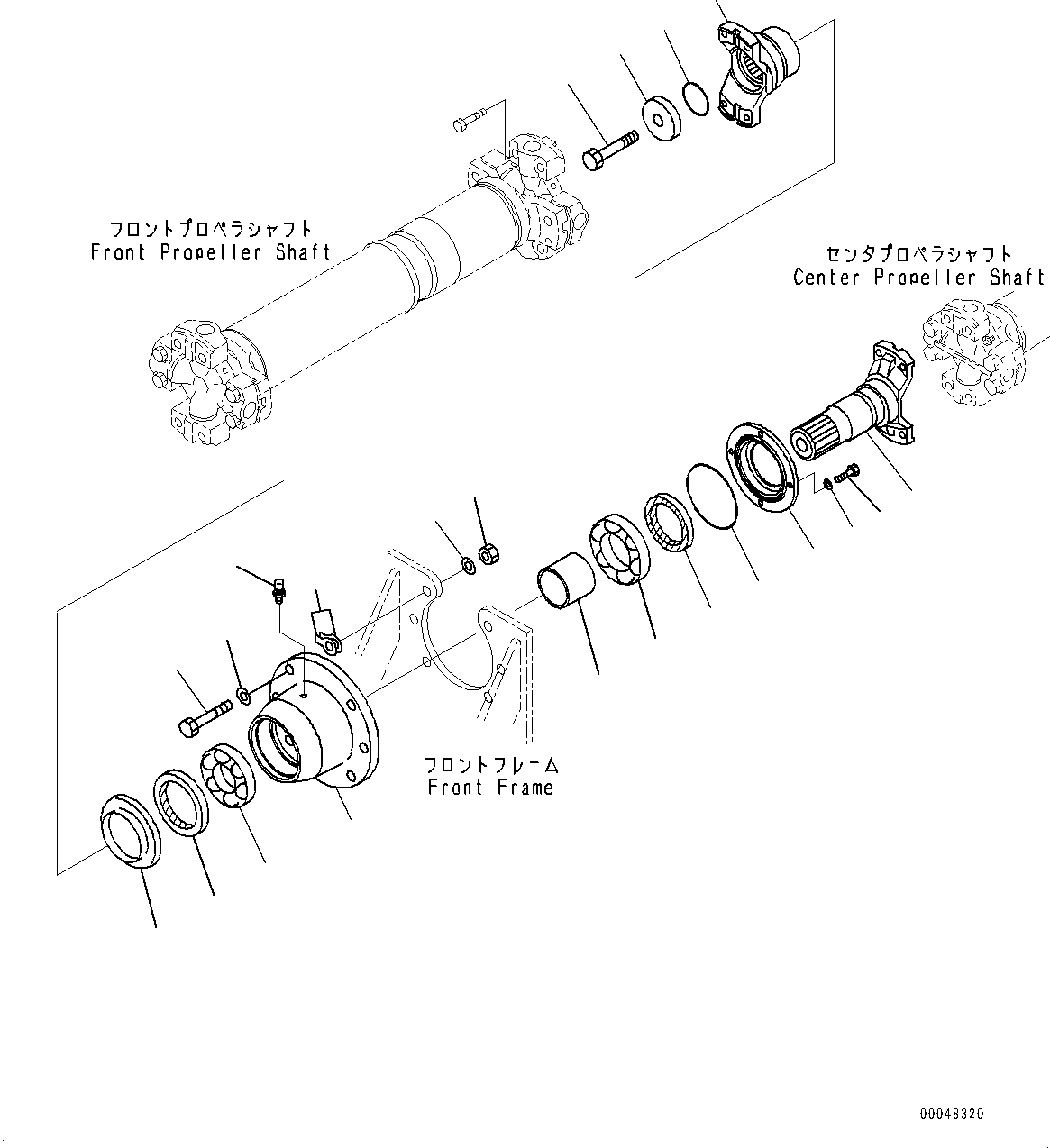 Wheel Loaders Komatsu / WA500-8E0 S/N H50151-UP(WA00037H) / Propeller Shaft (2/2)(F001002 : F4200-001002)