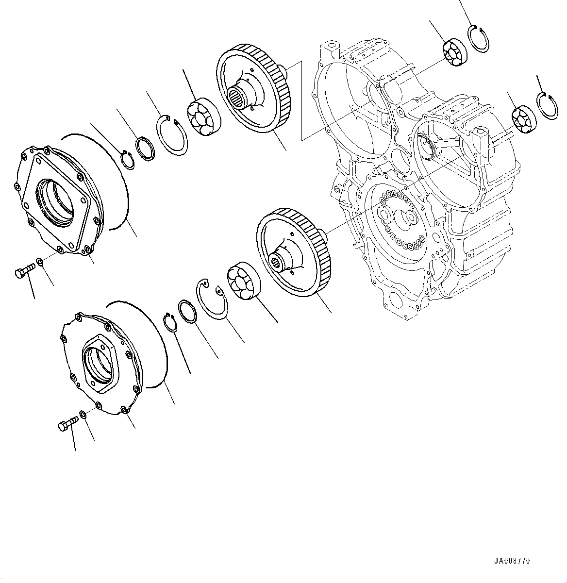 Wheel Loaders Komatsu / WA500-8E0 S/N H50151-UP(WA00037H) / Torque Converter and Transmission, PTO (Power Take Off) Gear(F002002 : F4300-001002)