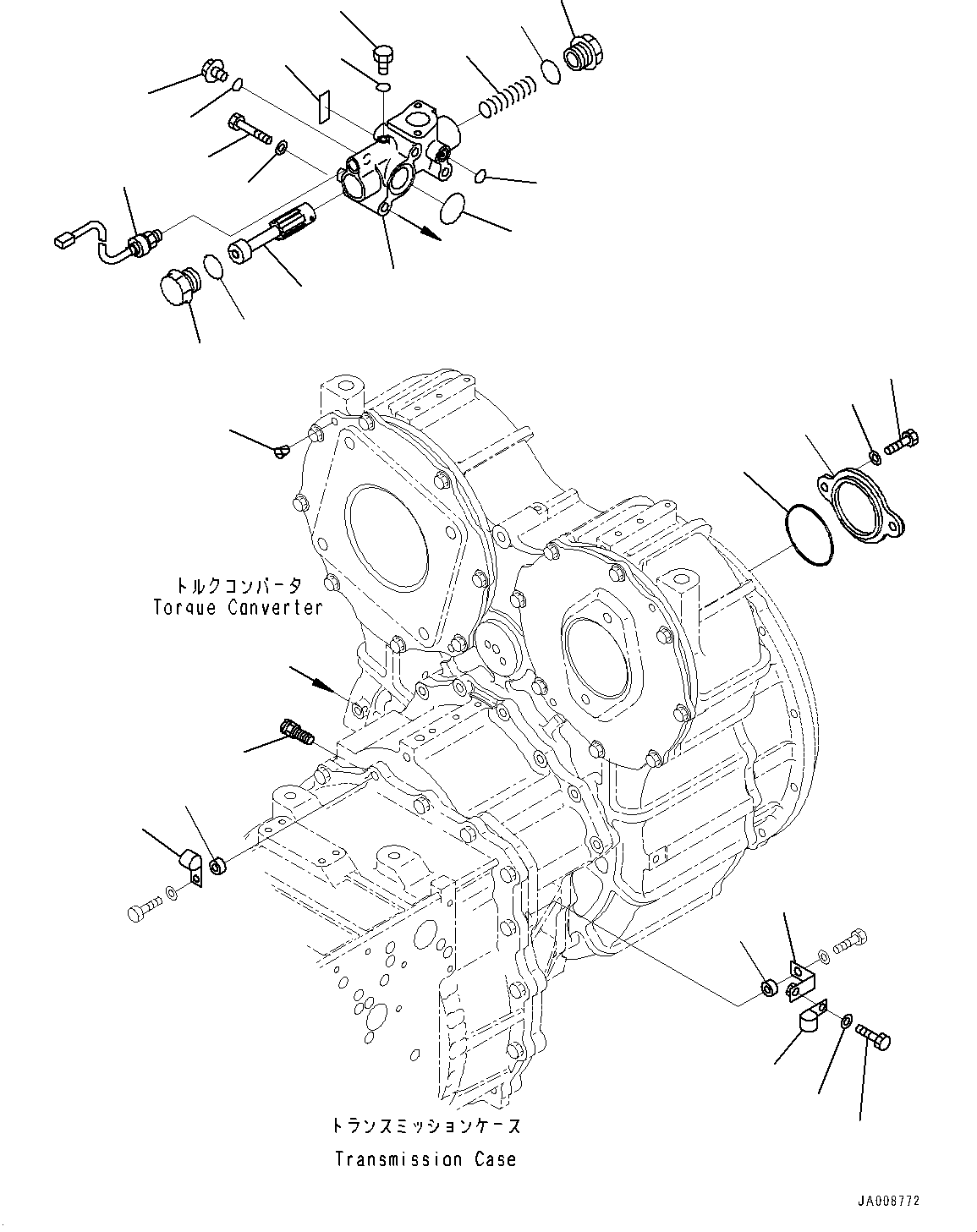 Wheel Loaders Komatsu / WA500-8E0 S/N H50151-UP(WA00037H) / Torque Converter and Transmission, Torque Converter Valve(F002004 : F4300-001004)