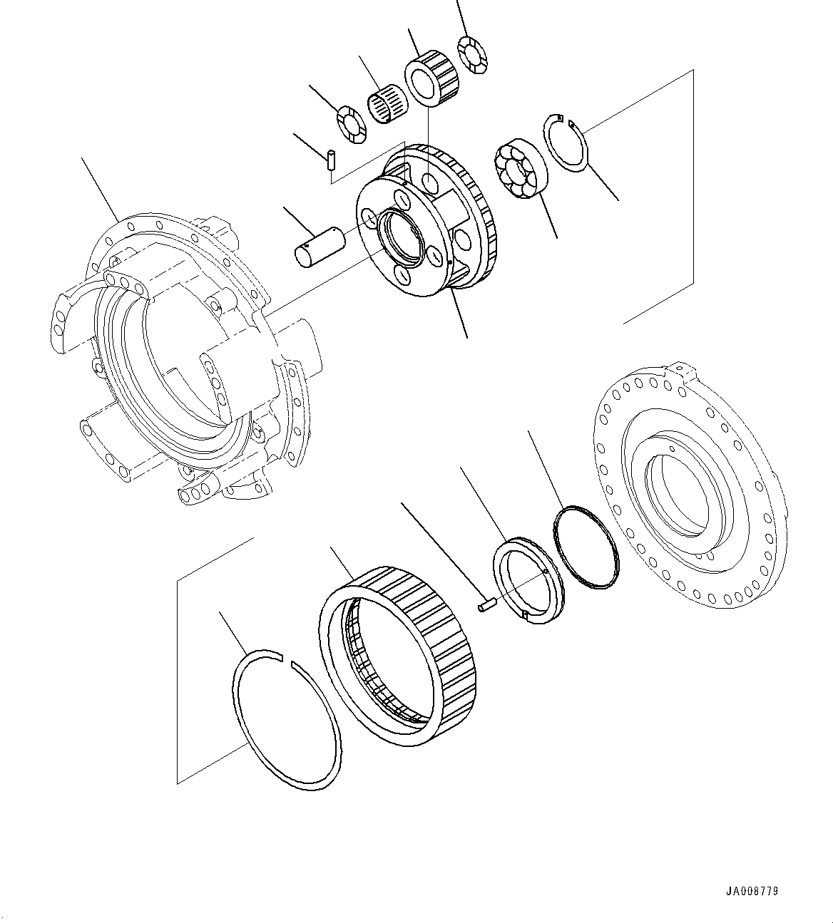 Wheel Loaders Komatsu / WA500-8E0 S/N H50151-UP(WA00037H) / Torque Converter and Transmission, Reverse Carrier(F002009 : F4300-001009)