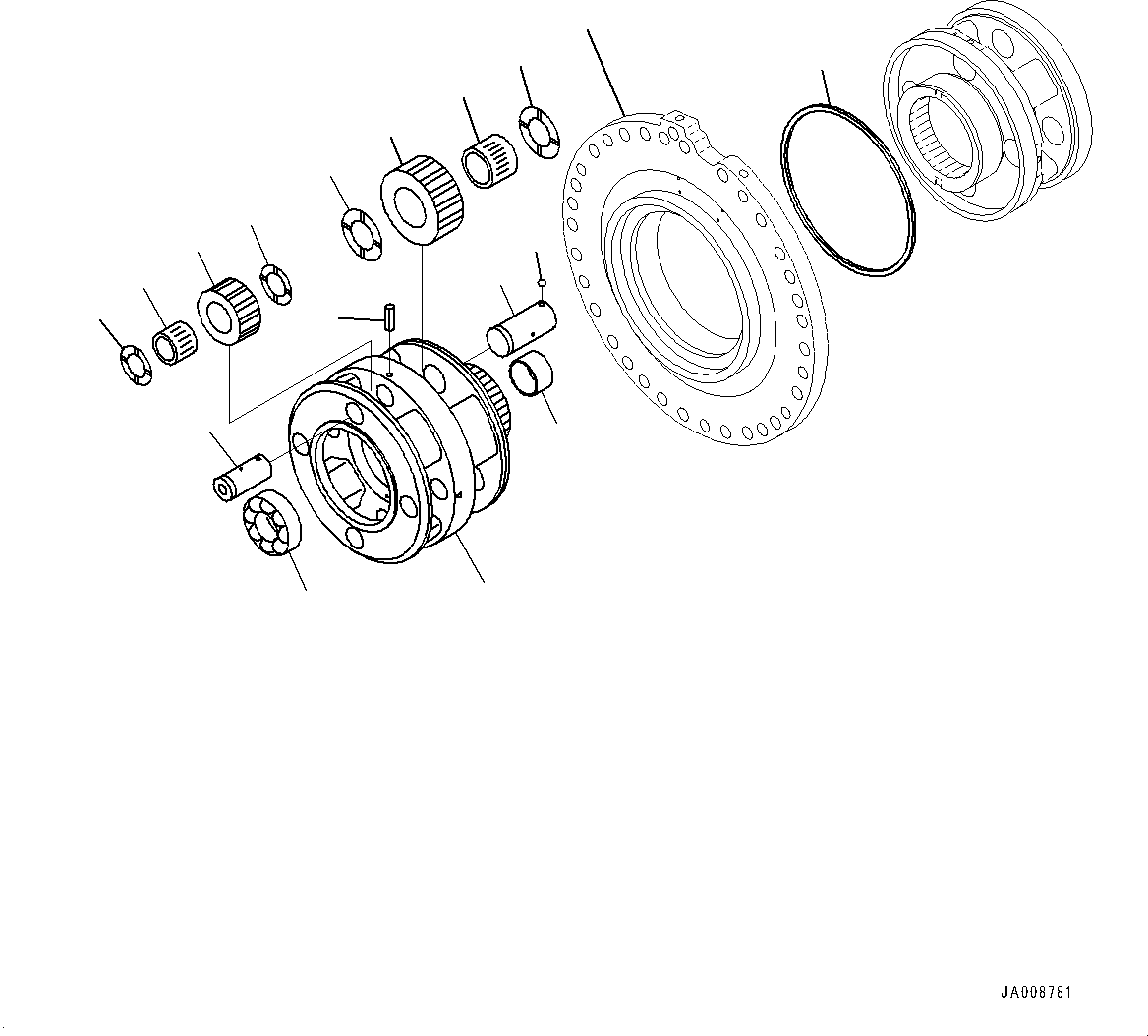 Wheel Loaders Komatsu / WA500-8E0 S/N H50151-UP(WA00037H) / Torque Converter and Transmission, 3rd and 4th Carrier(F002011 : F4300-001011)