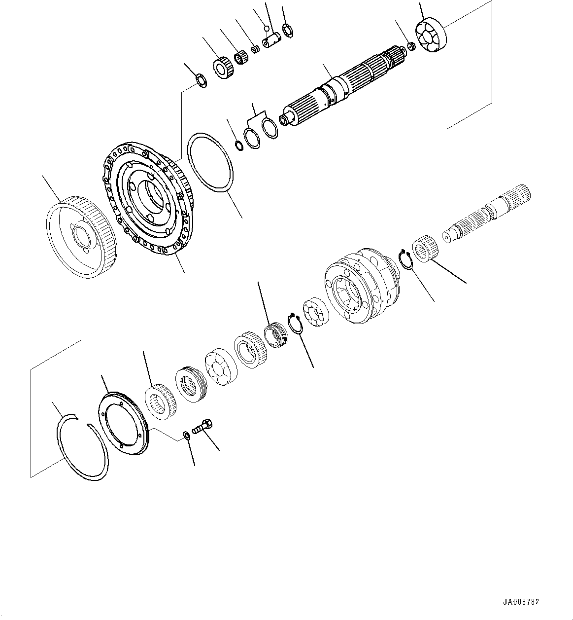 Wheel Loaders Komatsu / WA500-8E0 S/N H50151-UP(WA00037H) / Torque Converter and Transmission, 1st and 2nd Carrier(F002012 : F4300-001012)