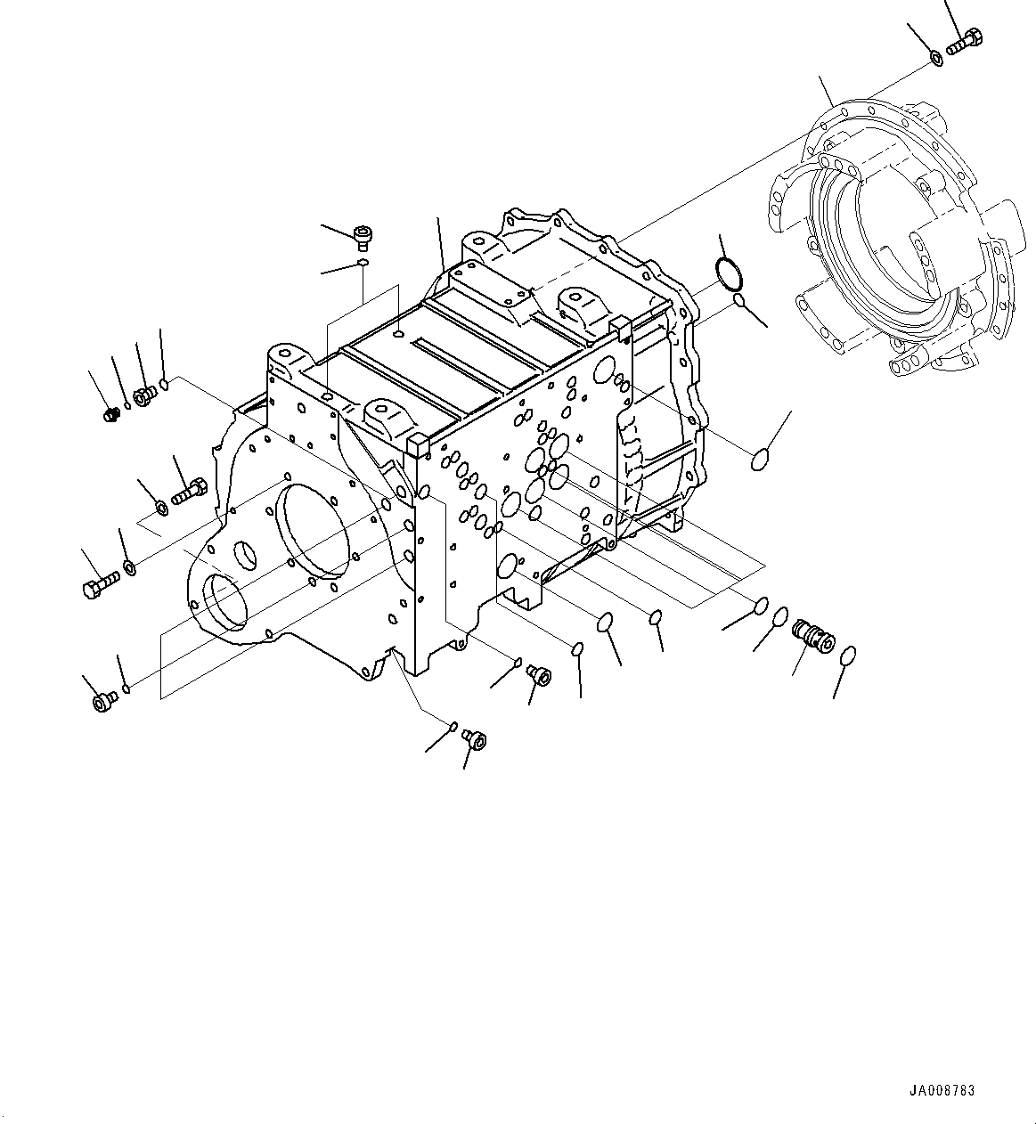 Wheel Loaders Komatsu / WA500-8E0 S/N H50151-UP(WA00037H) / Torque Converter and Transmission, Transmission Case(F002013 : F4300-001013)