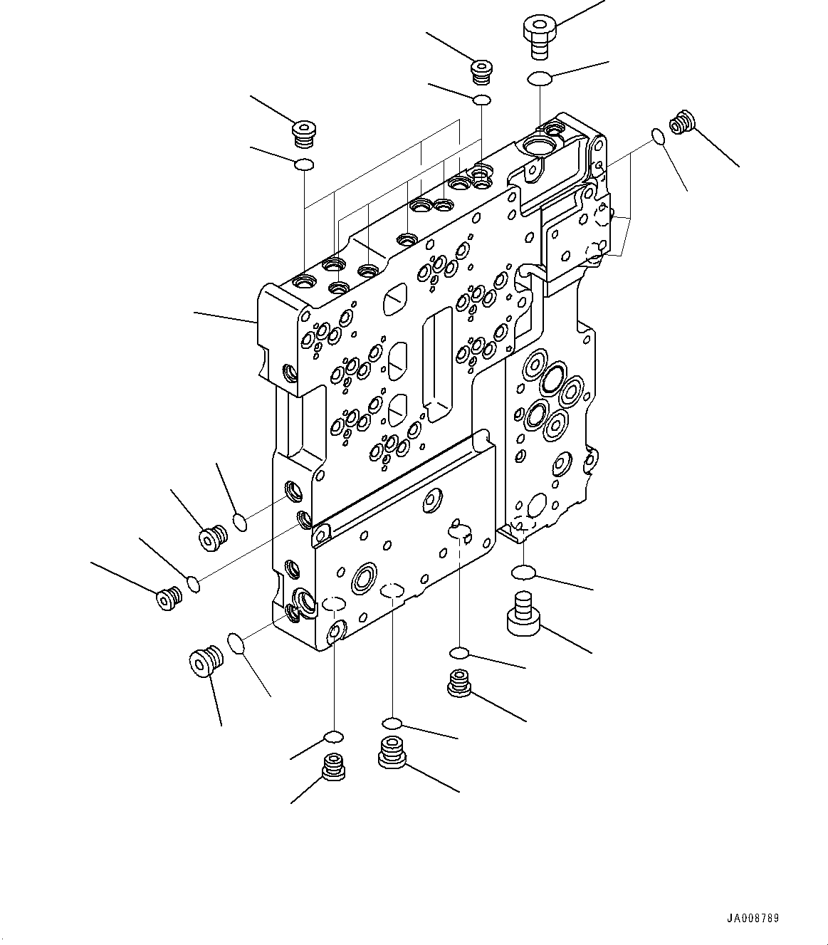 Wheel Loaders Komatsu / WA500-8E0 S/N H50151-UP(WA00037H) / Torque Converter and Transmission, Transmission Control Valve Seat(F002019 : F4300-001019)