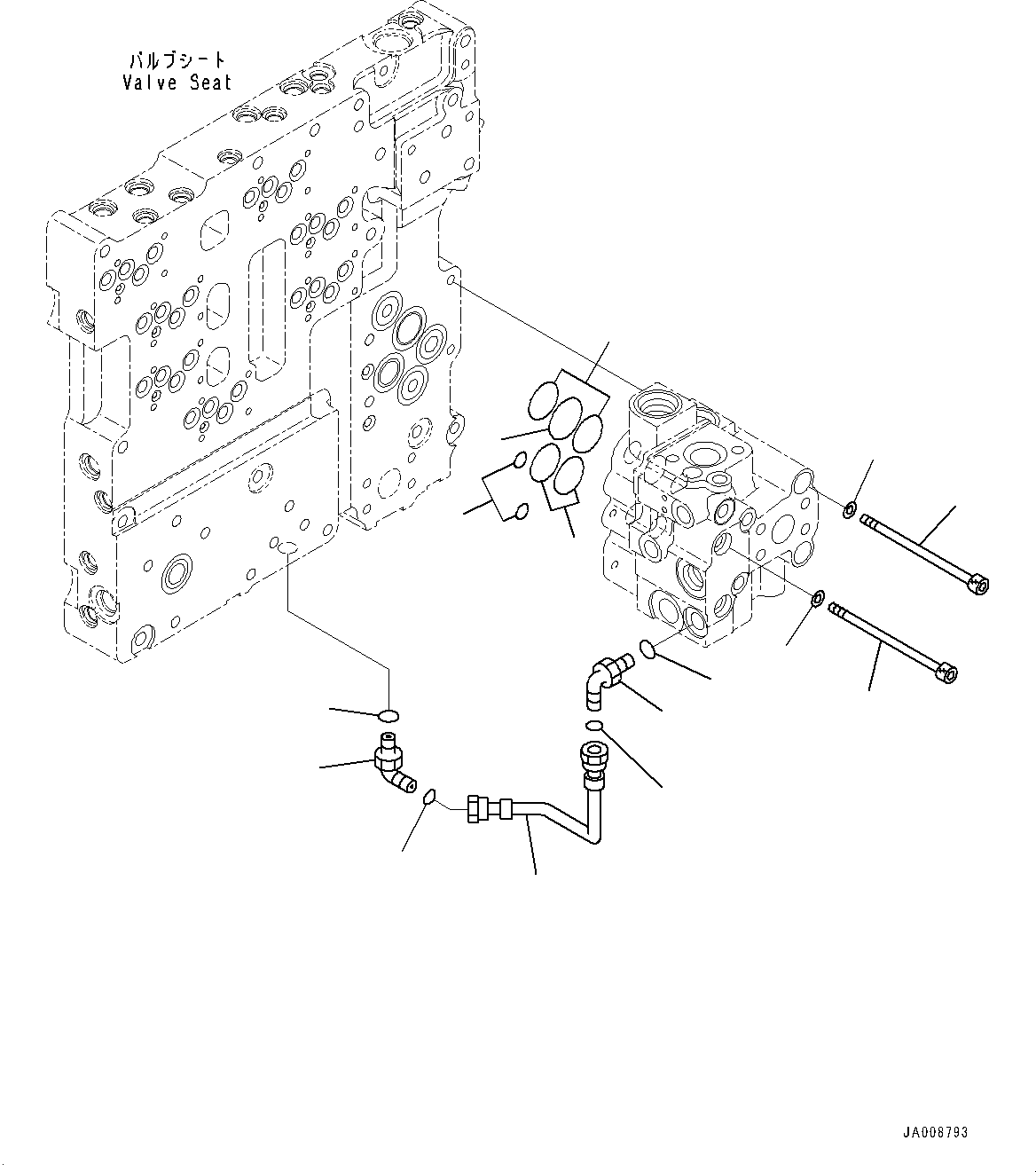 Wheel Loaders Komatsu / WA500-8E0 S/N H50151-UP(WA00037H) / Torque Converter and Transmission, Relief Valve Mounting(F002023 : F4300-001023)