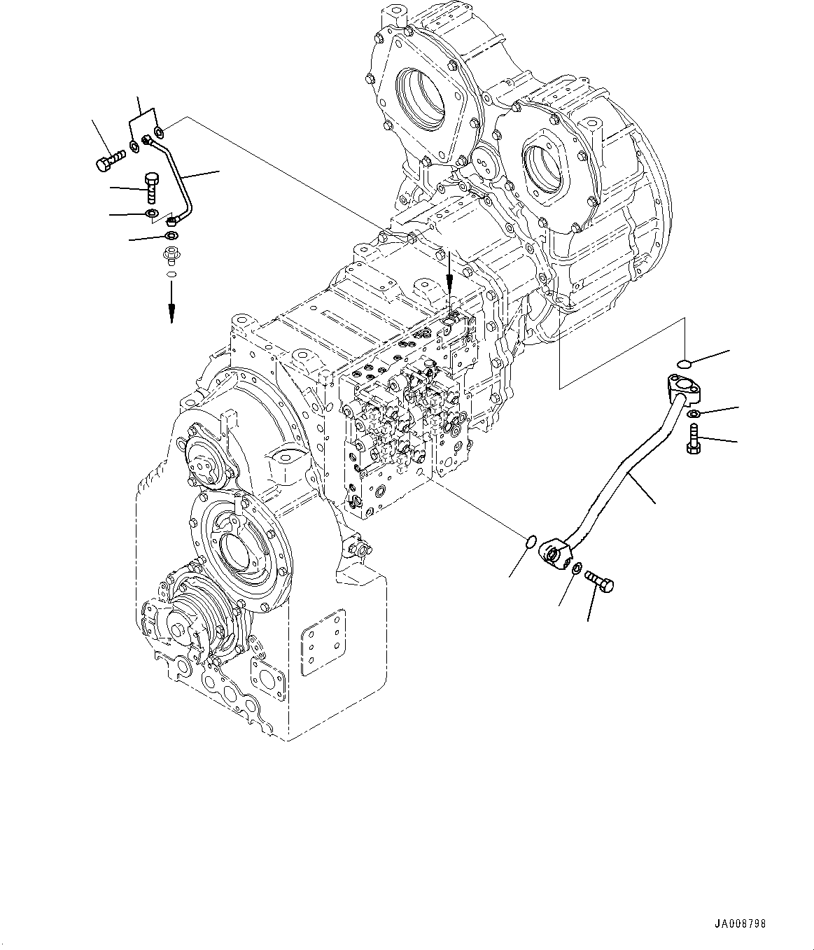 Wheel Loaders Komatsu / WA500-8E0 S/N H50151-UP(WA00037H) / Torque Converter and Transmission, Piping(F002028 : F4300-001028)