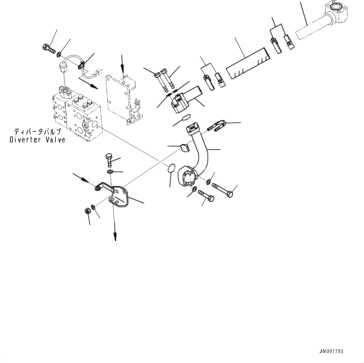Wheel Loaders Komatsu / WA500-8E0 S/N H50151-UP(WA00037H) / Torque Converter and Transmission, Suction Piping(F002030 : F4300-001030)