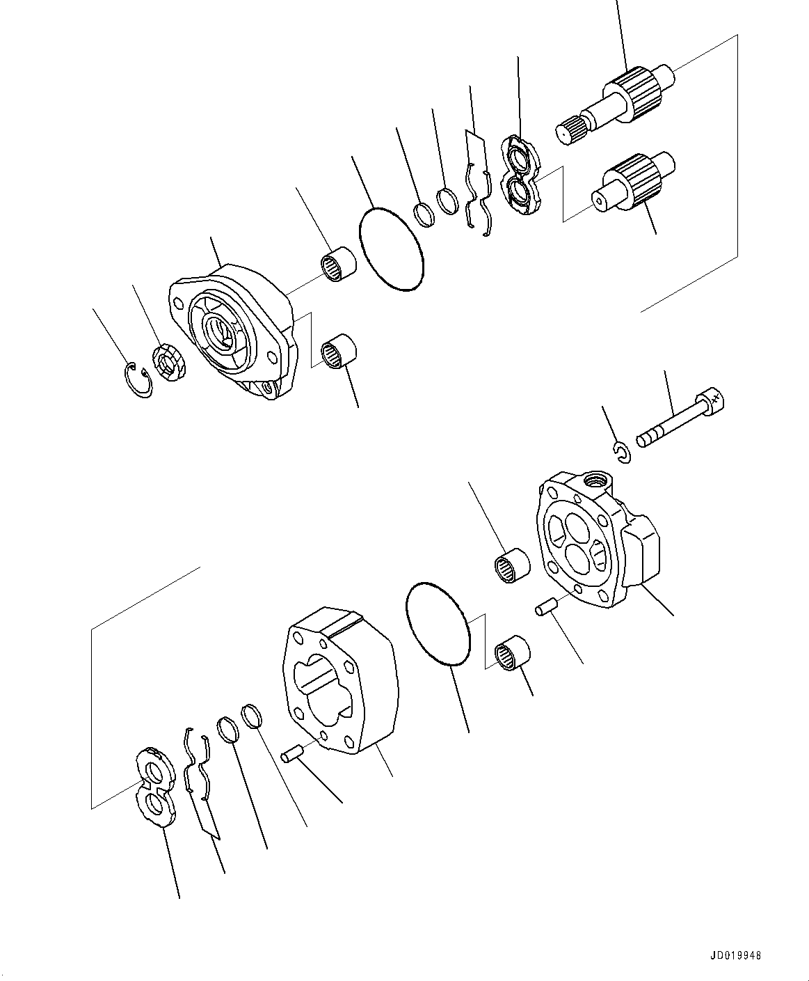 Wheel Loaders Komatsu / WA500-8E0 S/N H50151-UP(WA00037H) / Torque Converter and Transmission, Emergency Steering Pump(F002034 : F4300-001034)