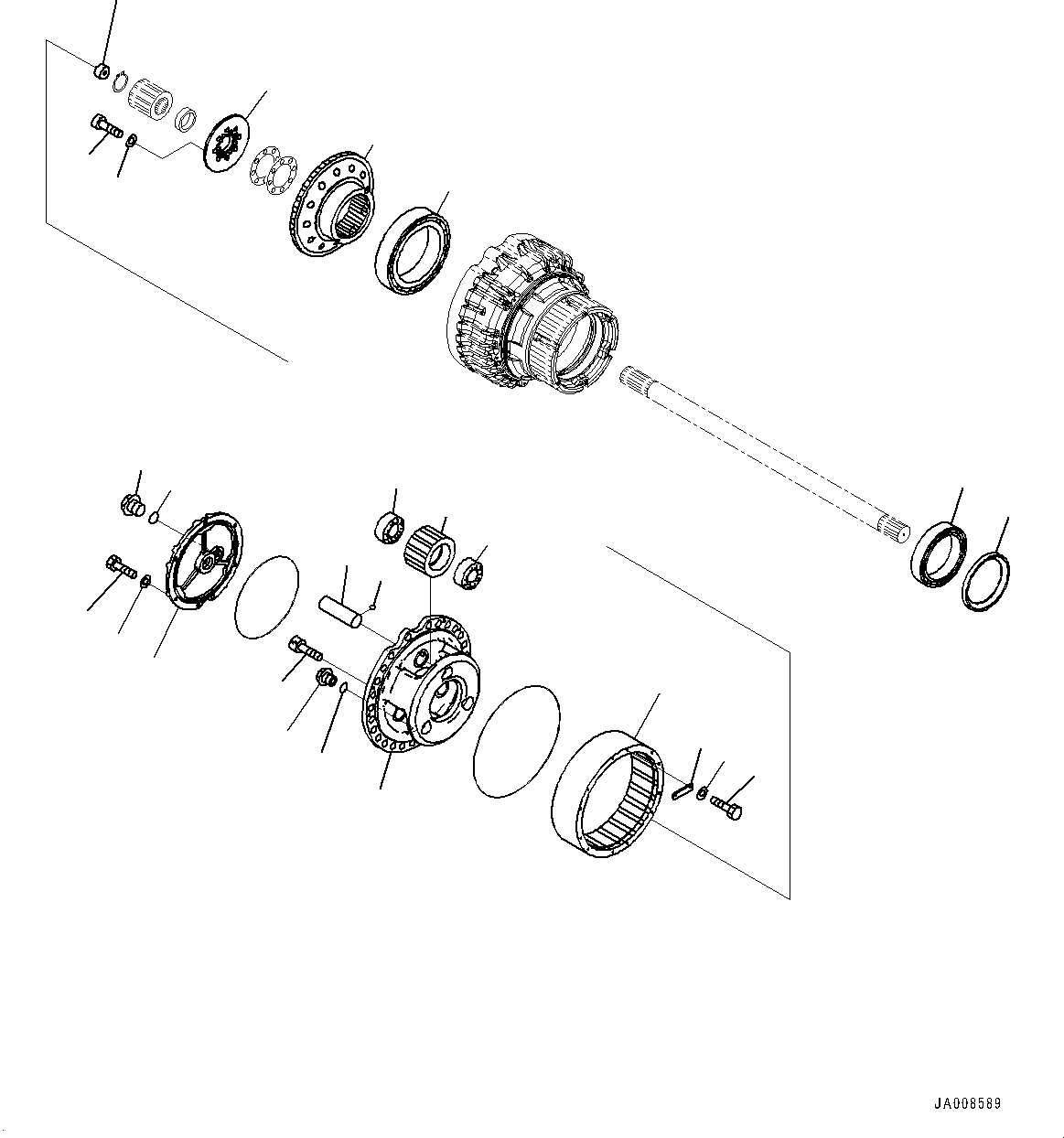 Wheel Loaders Komatsu / WA500-8E0 S/N H50151-UP(WA00037H) / Front Axle, Limited Slip Differential, Final Drive R.H. (2/3)(F005005 : F4400-003005)