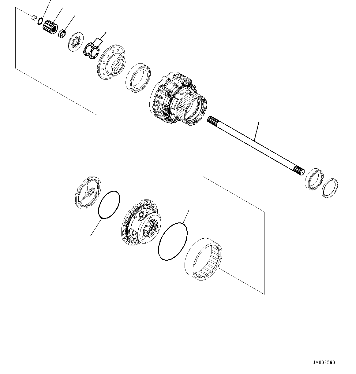 Wheel Loaders Komatsu / WA500-8E0 S/N H50151-UP(WA00037H) / Front Axle, Limited Slip Differential, Final Drive R.H. (3/3)(F005006 : F4400-003006)