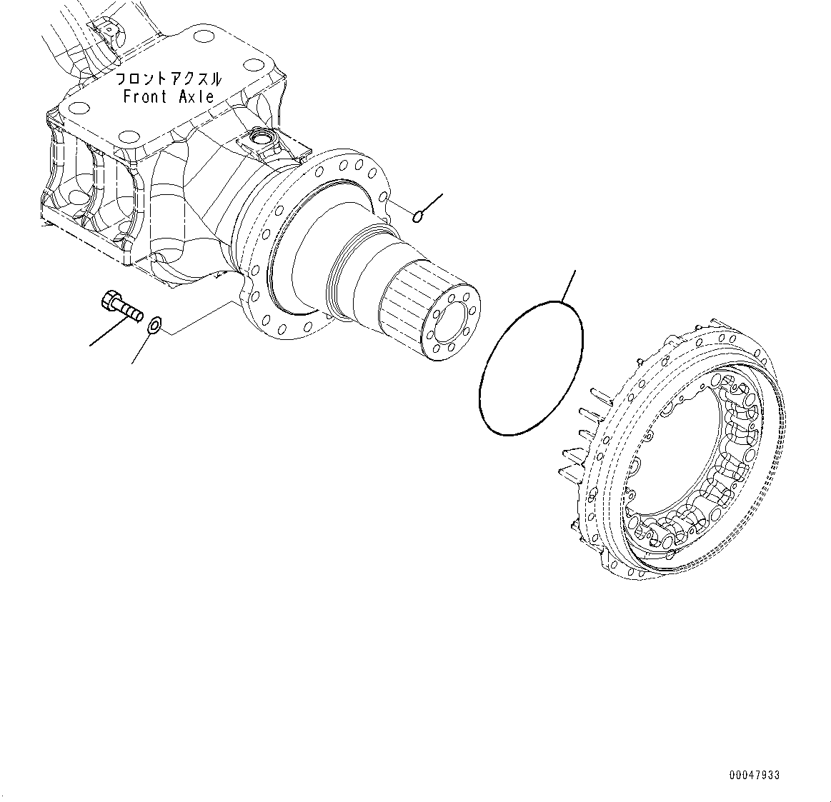 Wheel Loaders Komatsu / WA500-8E0 S/N H50151-UP(WA00037H) / Front Axle, Without Limited Slip Differential, Related Parts(F003007 : F4400-001007)