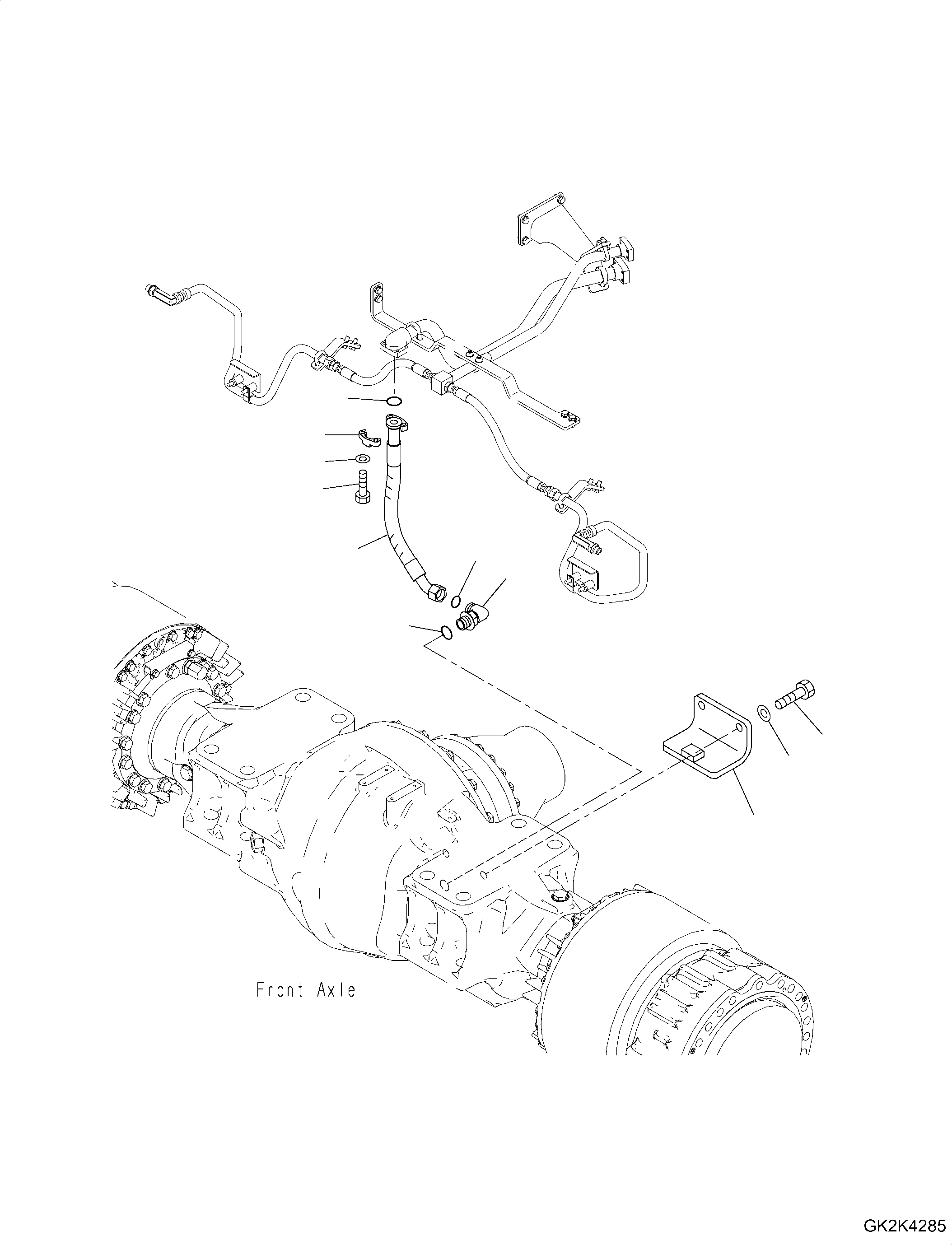 Wheel Loaders Komatsu / WA500-8E0 S/N H50151-UP(WA00037H) / Front Axle, Without Limited Slip Differential, Cooler Piping(F003010 : F4400-001010)