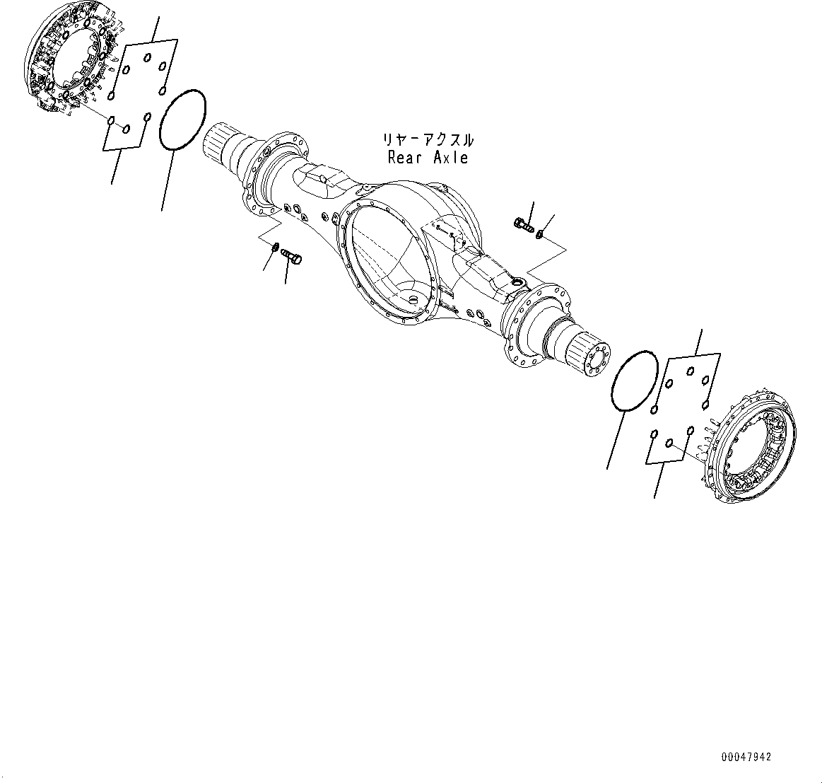 Wheel Loaders Komatsu / WA500-8E0 S/N H50151-UP(WA00037H) / Rear Axle, Limited Slip Differential, Related Parts(F008007 : F4500-003007)