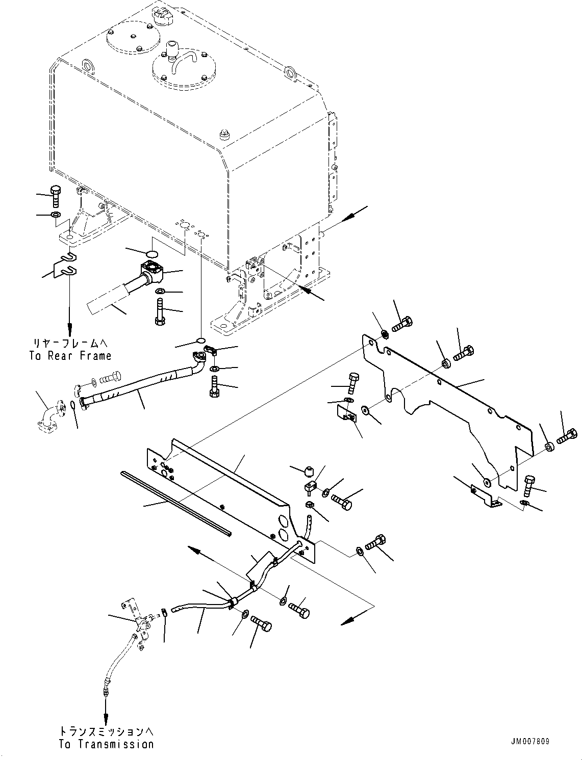 Wheel Loaders Komatsu / WA500-8E0 S/N H50151-UP(WA00037H) / Hydraulic Tank, Related Parts(H001005 : H0110-001005)