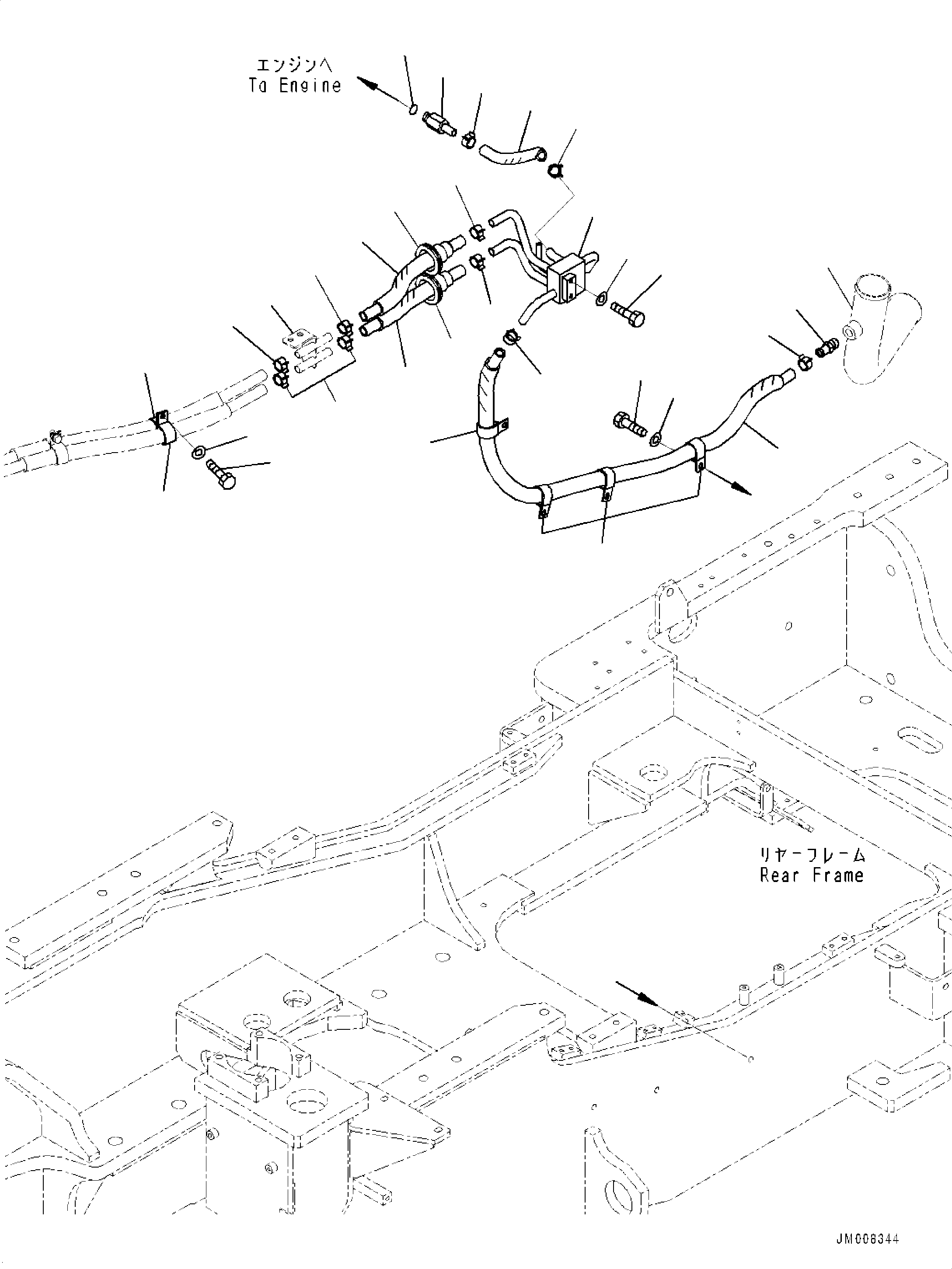 Wheel Loaders Komatsu / WA500-8E0 S/N H50151-UP(WA00037H) / Heater Piping(K015001 : K0713-001001)