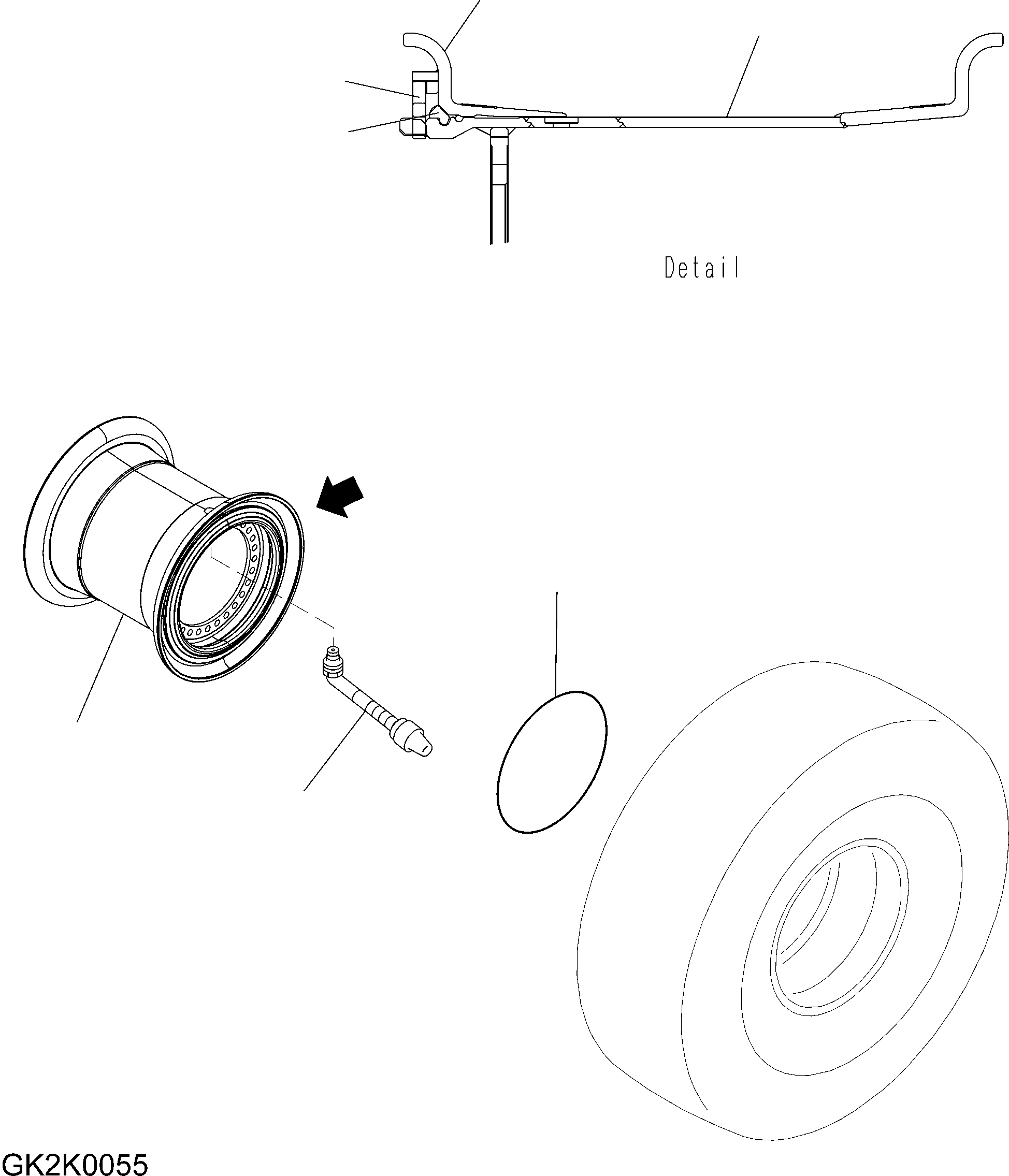 Wheel Loaders Komatsu / WA500-8E0 S/N H50151-UP(WA00037H) / Rim, 29.5 R25(S001001 : S0100-001001)