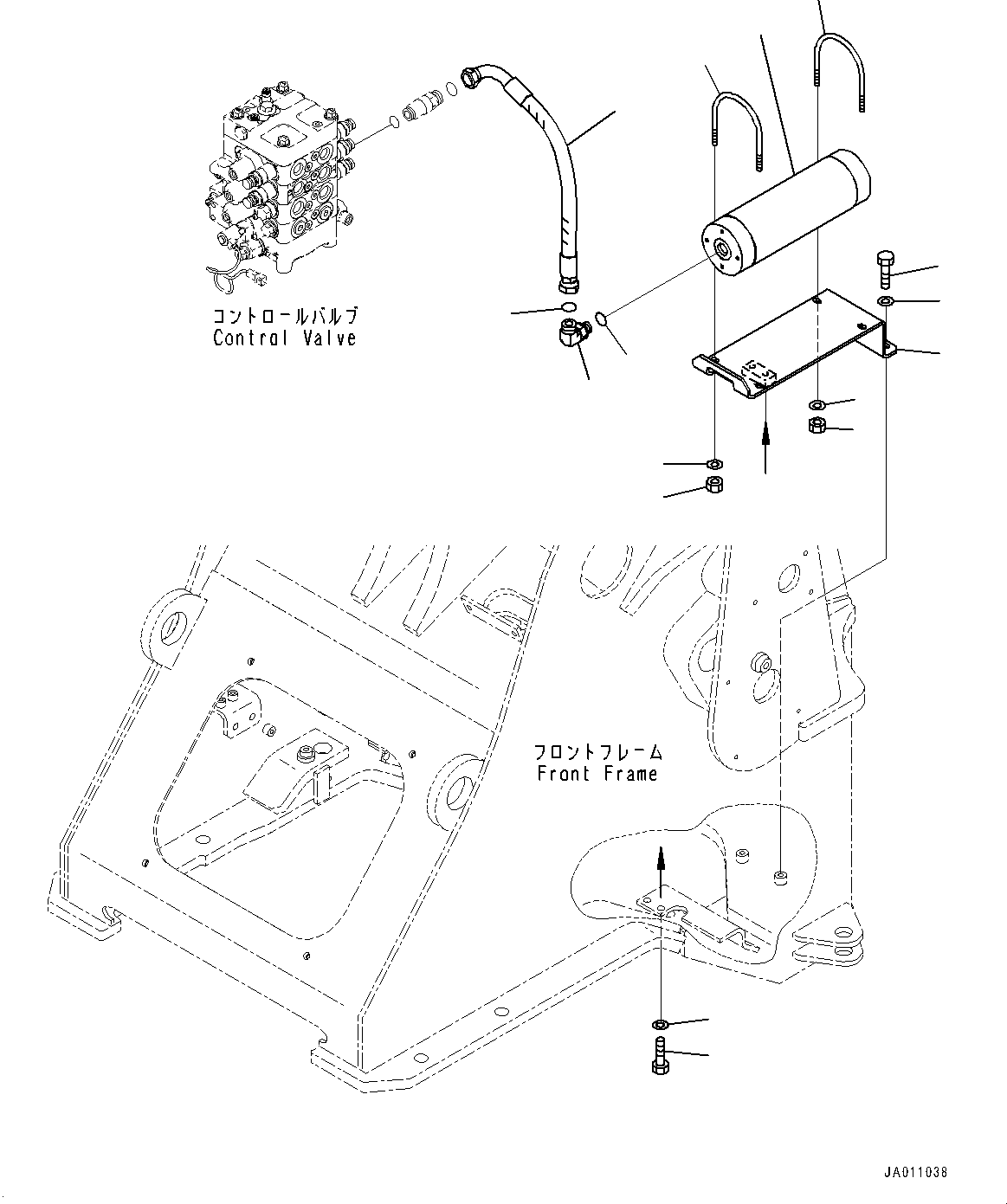 Wheel Loaders Komatsu / WA320-8E0 S/N H70551-UP(WA00038H) / Hydraulic Piping, without Quick Coupler, Accumulator(H013016 : H4200-004016)