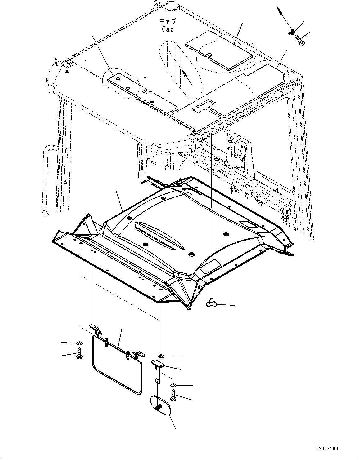 Wheel Loaders Komatsu / WA320-8E0 S/N H70551-UP(WA00038H) / ROPS Cab, for Joystick Steering, Interior, Upper(K006009 : K0210-002009)
