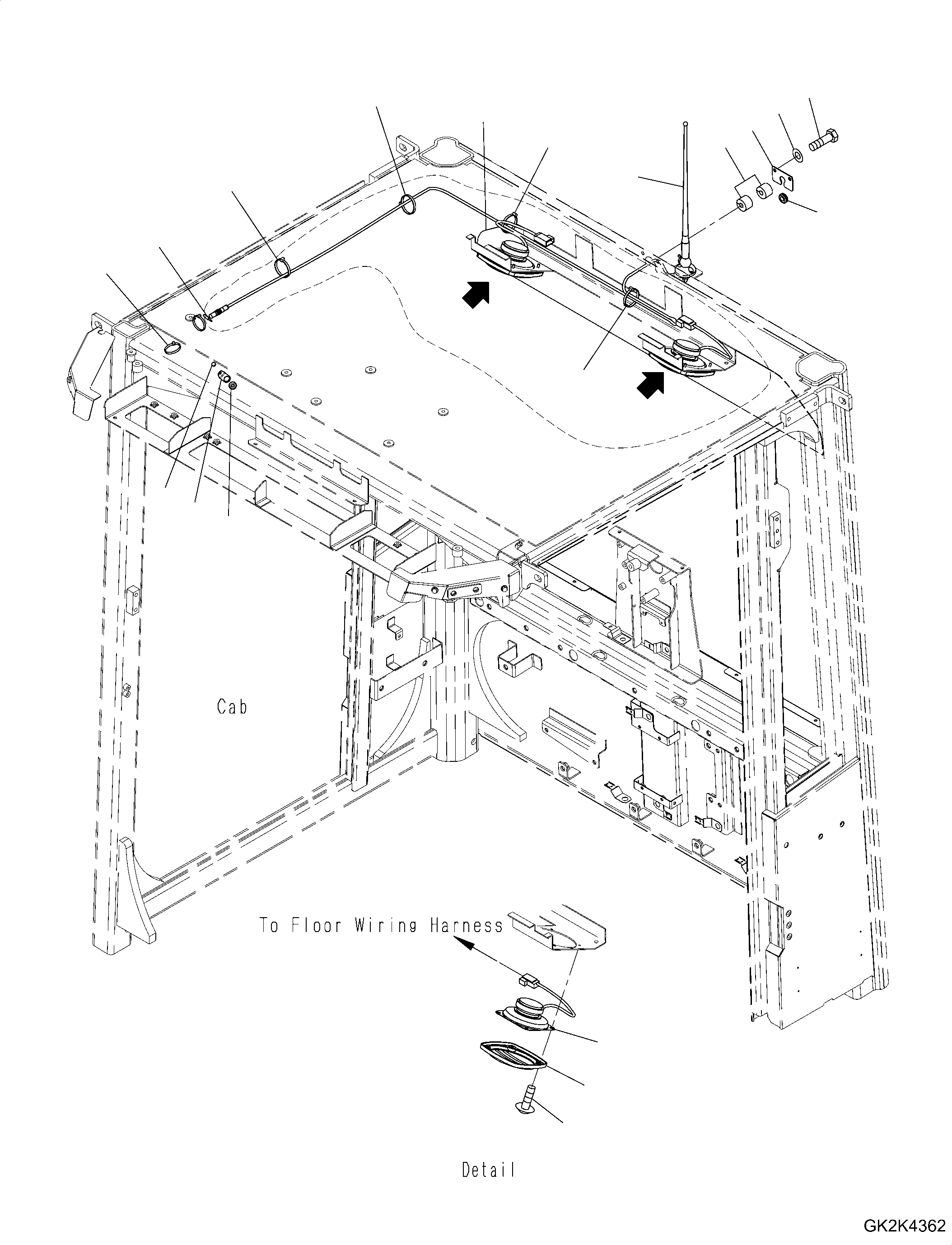 Wheel Loaders Komatsu / WA320-8E0 S/N H70551-UP(WA00038H) / ROPS Cab, Rubber Antenna Mounting, Speaker and Mark Plates(K005010 : K0210-001010)