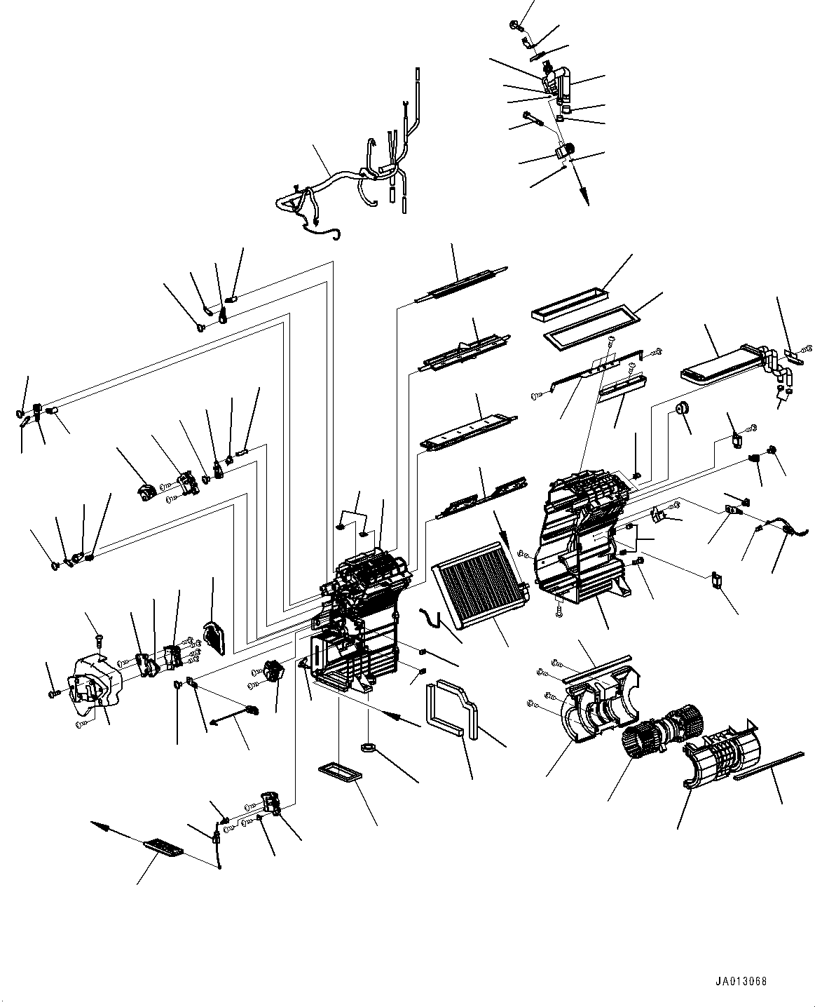 Wheel Loaders Komatsu / WA320-8E0 S/N H70551-UP(WA00038H) / ROPS Cab, for Joystick Steering, Inner Parts, Air Conditioner Unit(K006018 : K0210-002018)