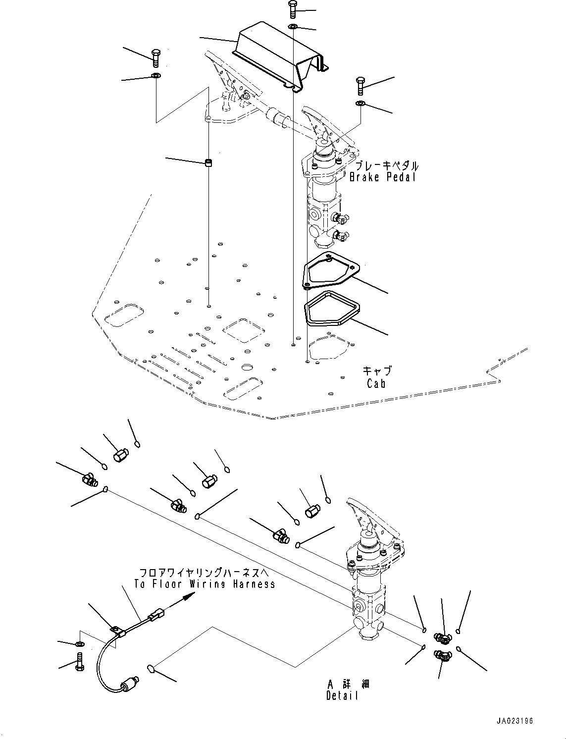 Wheel Loaders Komatsu / WA320-8E0 S/N H70551-UP(WA00038H) / ROPS Cab, for Joystick Steering, Brake Pedal Mounting(K006026 : K0210-002026)