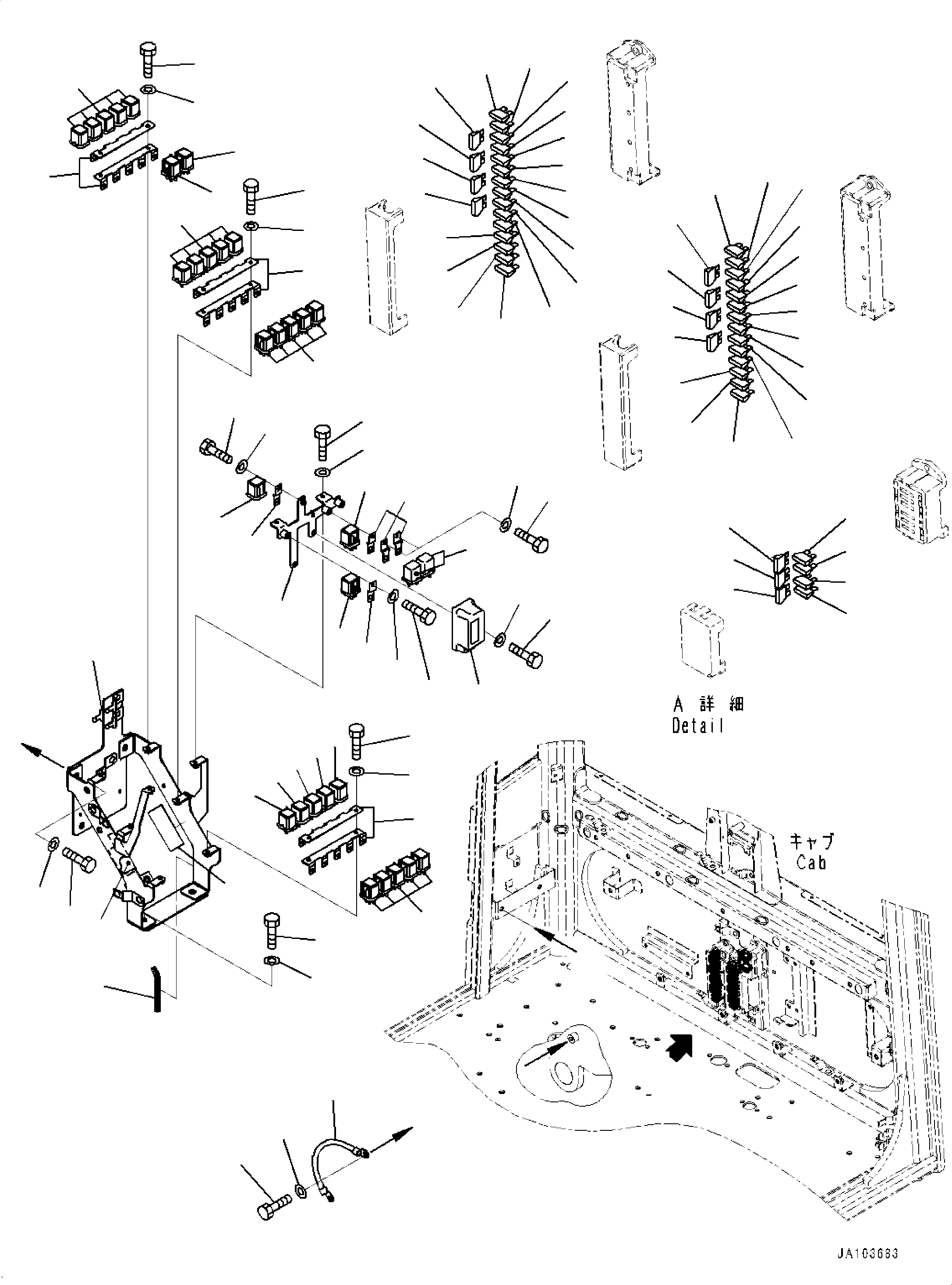 Wheel Loaders Komatsu / WA320-8E0 S/N H70551-UP(WA00038H) / ROPS Cab, for Joystick Steering, Electric Parts (1/2)(K006037 : K0210-002037)