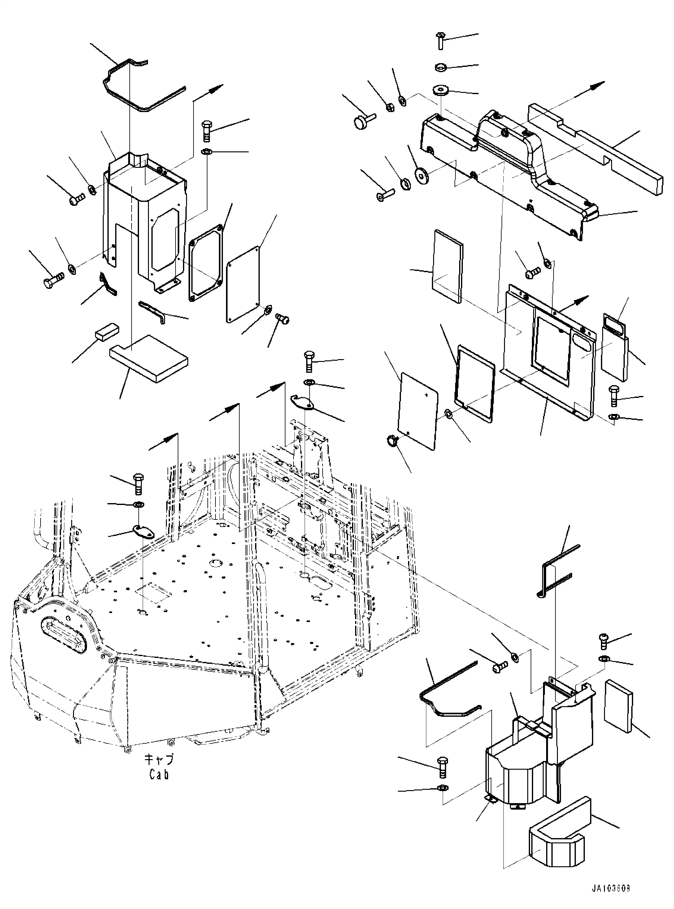 Wheel Loaders Komatsu / WA320-8E0 S/N H70551-UP(WA00038H) / ROPS Cab, Rear Cover(K005046 : K0210-001046)