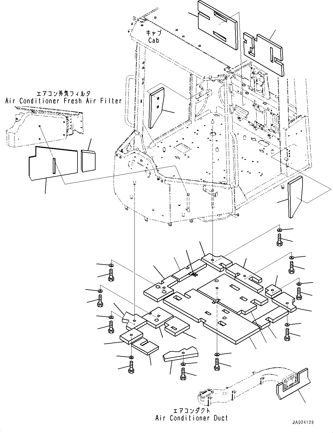 Wheel Loaders Komatsu / WA320-8E0 S/N H70551-UP(WA00038H) / ROPS Cab, Plate and Sheet(K005047 : K0210-001047)