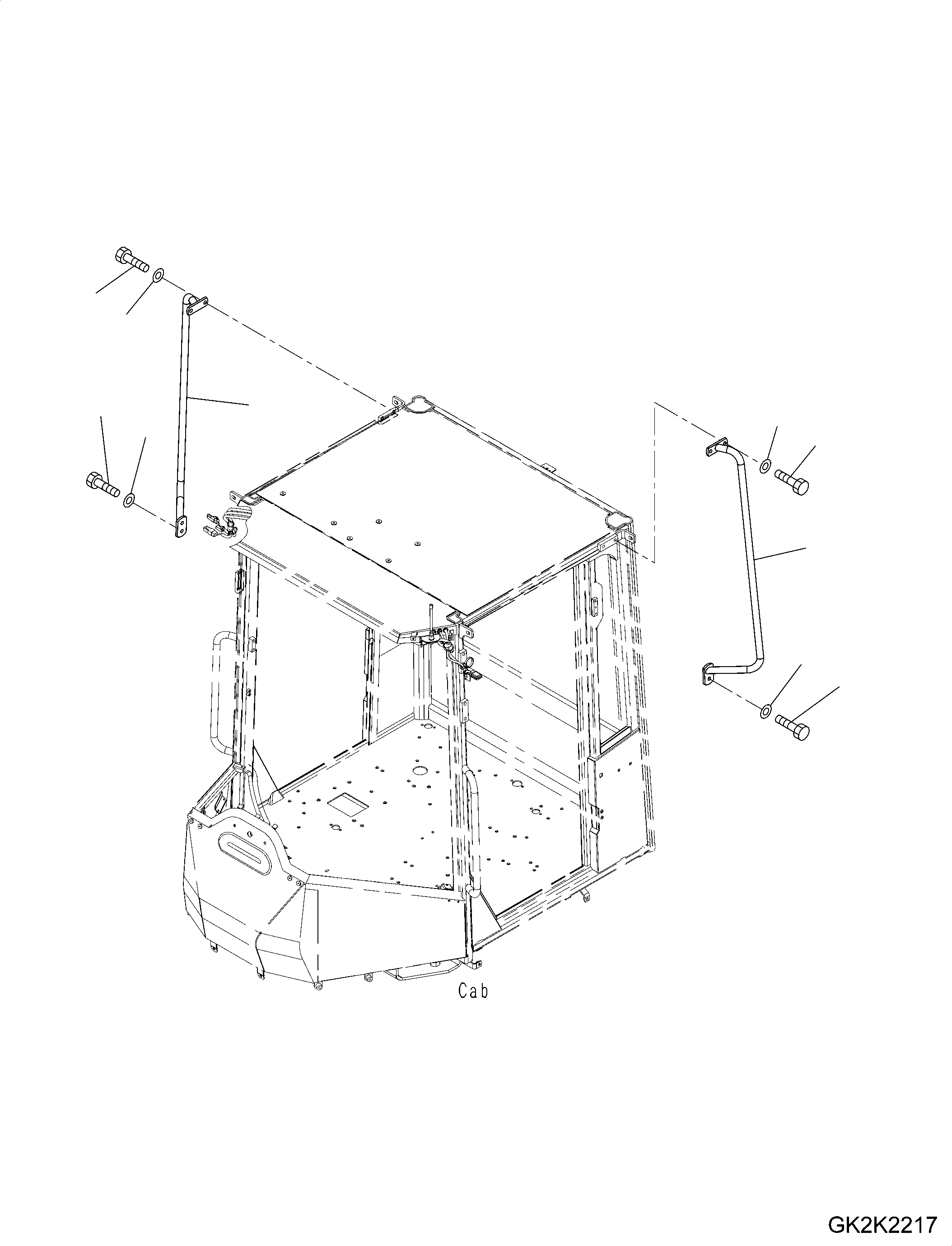 Wheel Loaders Komatsu / WA320-8E0 S/N H70551-UP(WA00038H) / ROPS Cab, Handrail(K005051 : K0210-001051)