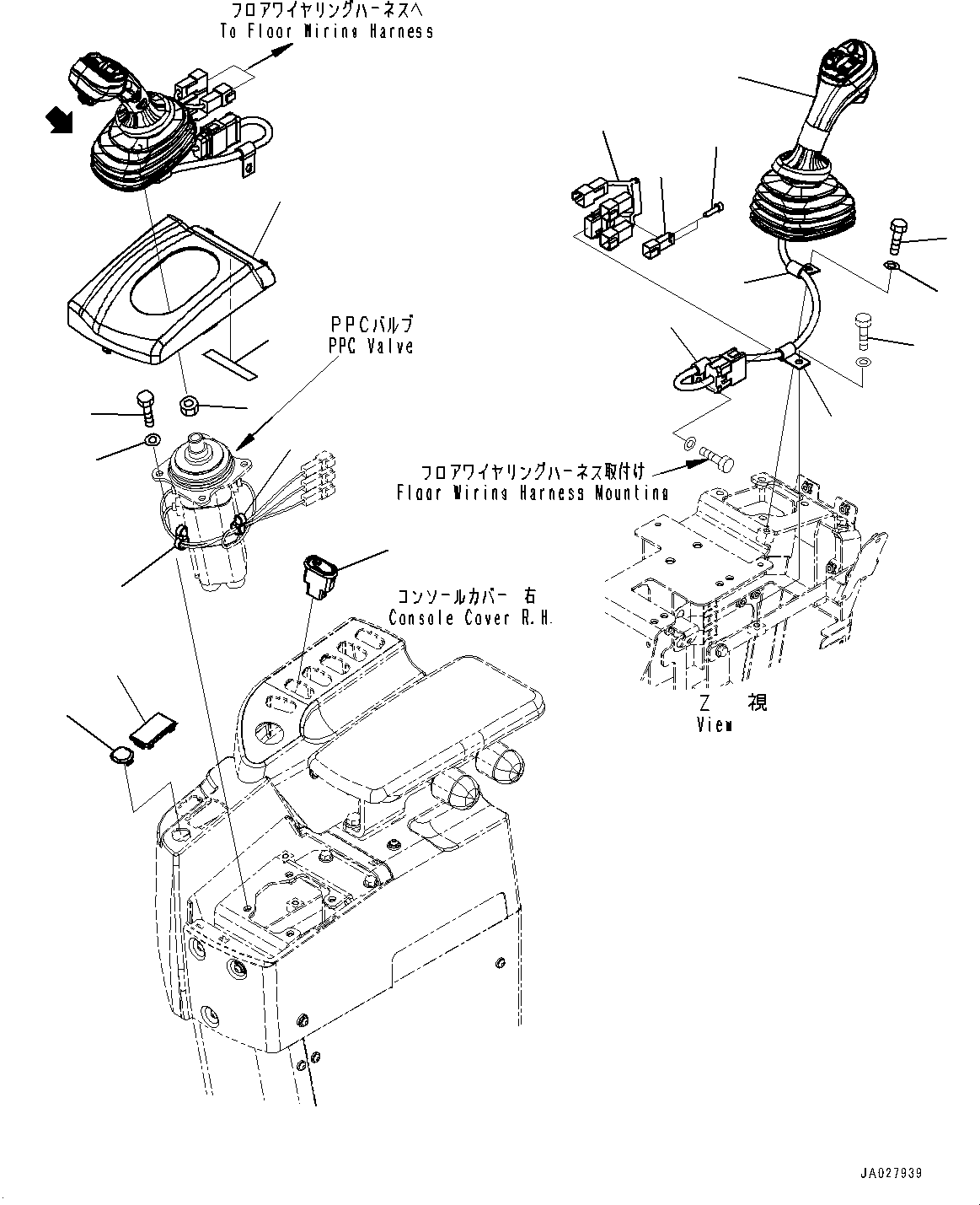 Wheel Loaders Komatsu / WA320-8E0 S/N H70551-UP(WA00038H) / Loader Control Unit, with EPC Multi-function Mono Lever PCS, Lever(K016002 : K4202-002002)