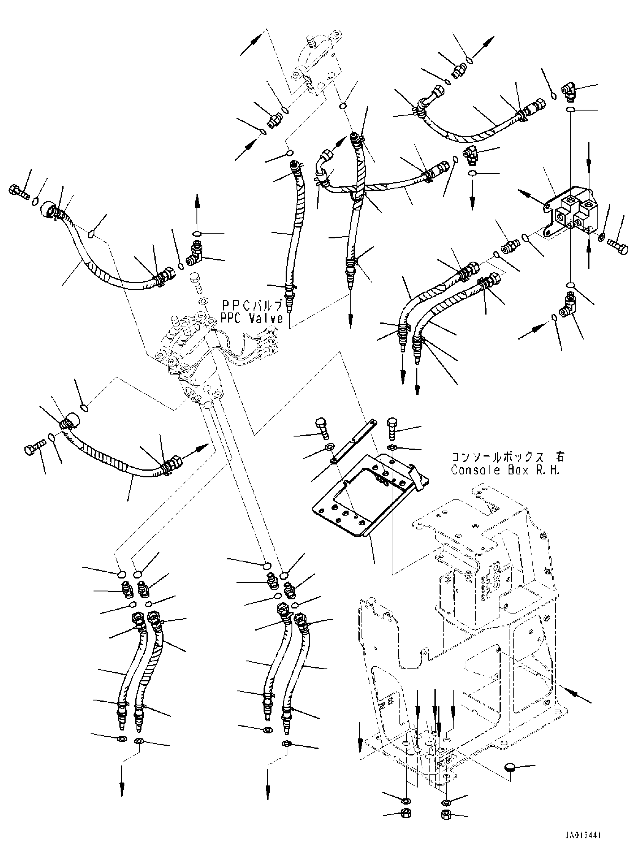 Wheel Loaders Komatsu / WA320-8E0 S/N H70551-UP(WA00038H) / Loader Control Unit, with 3-Lever, for Joystick Steering, PPC Valve Piping(K017005 : K4202-003005)