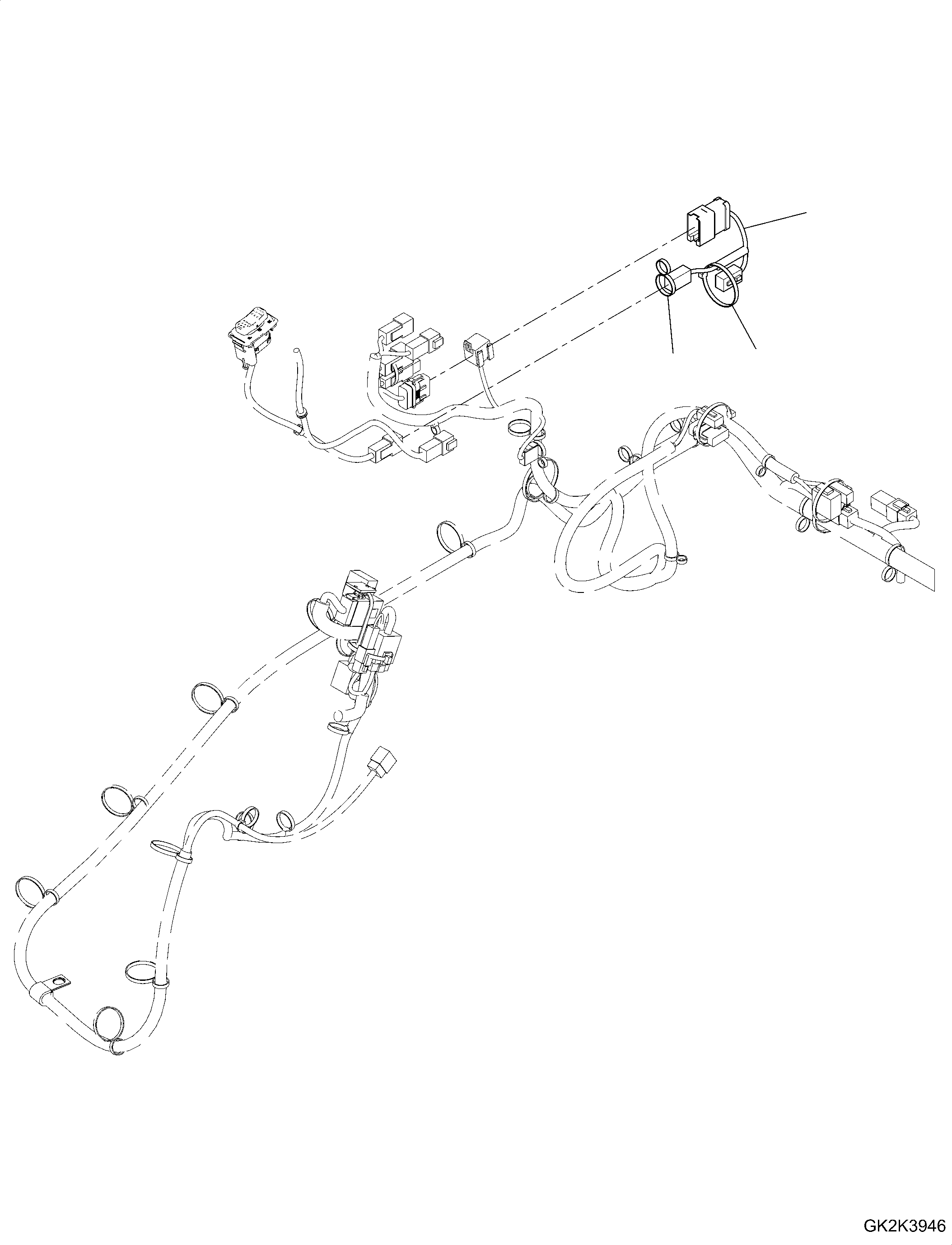 Wheel Loaders Komatsu / WA320-8E0 S/N H70551-UP(WA00038H) / Loader Control Unit, with 3-Lever, for Joystick Steering, Wiring Harness(K017009 : K4202-003009)
