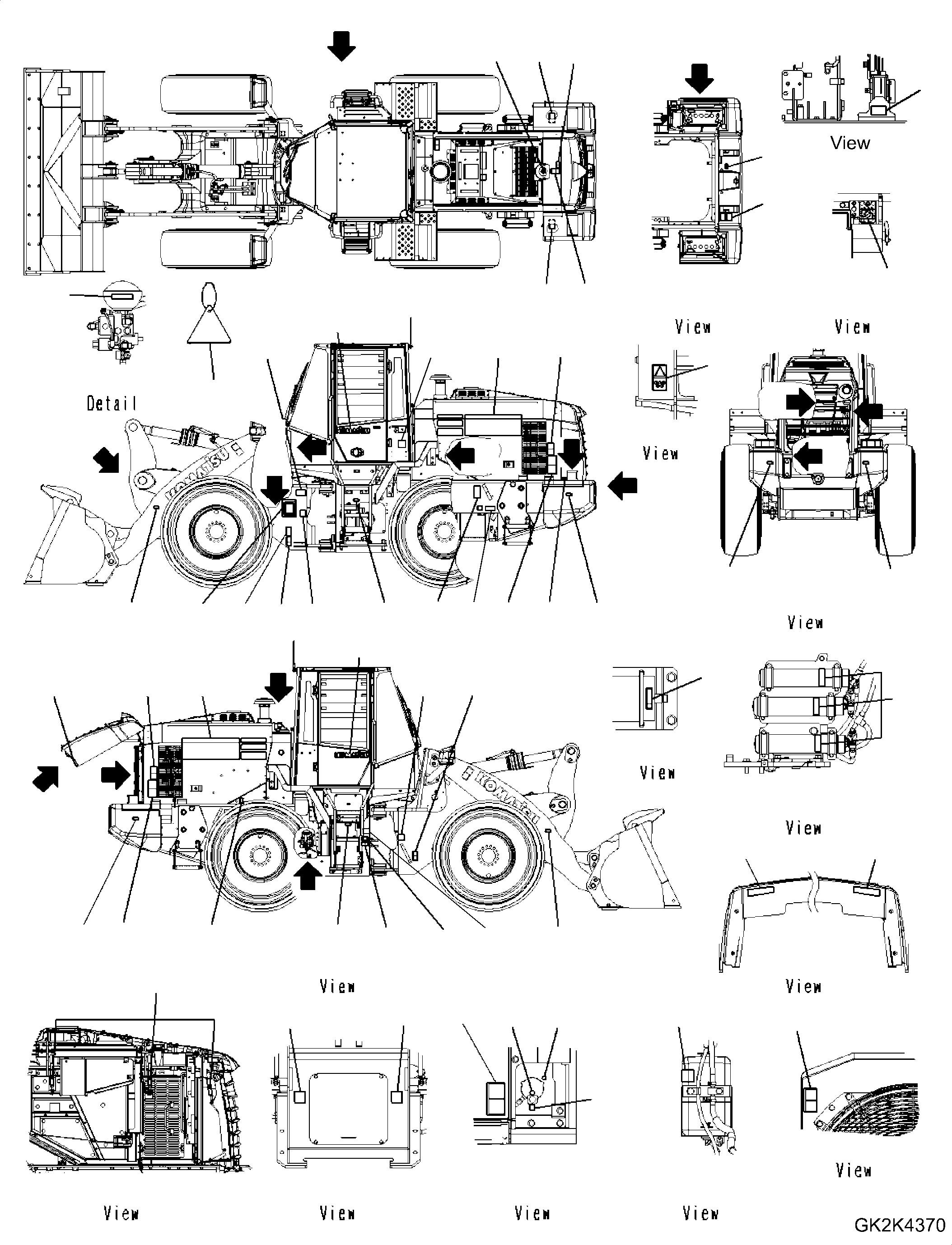 Wheel Loaders Komatsu / WA320-8E0 S/N H70551-UP(WA00038H) / Decal, EU Specification, Exterior(U001001 : U0100-001001)