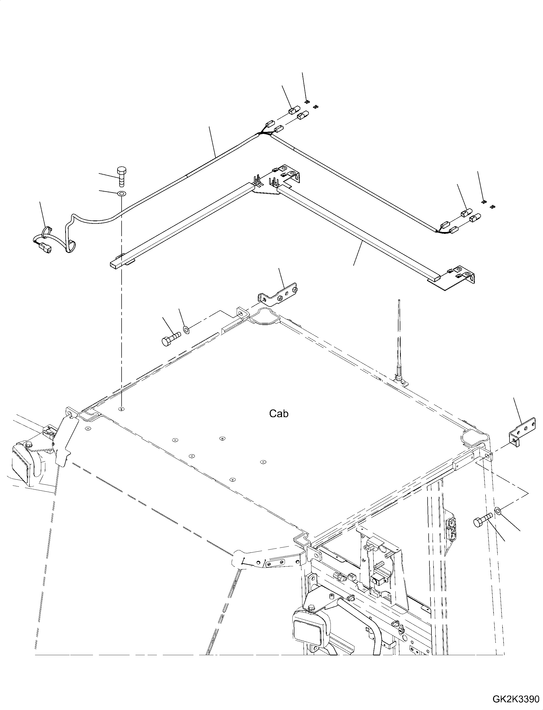 Wheel Loaders Komatsu / WA320-8E0 S/N H70551-UP(WA00038H) / Cable, Channel without Lamp Harness(W011001 : W4223-001001)