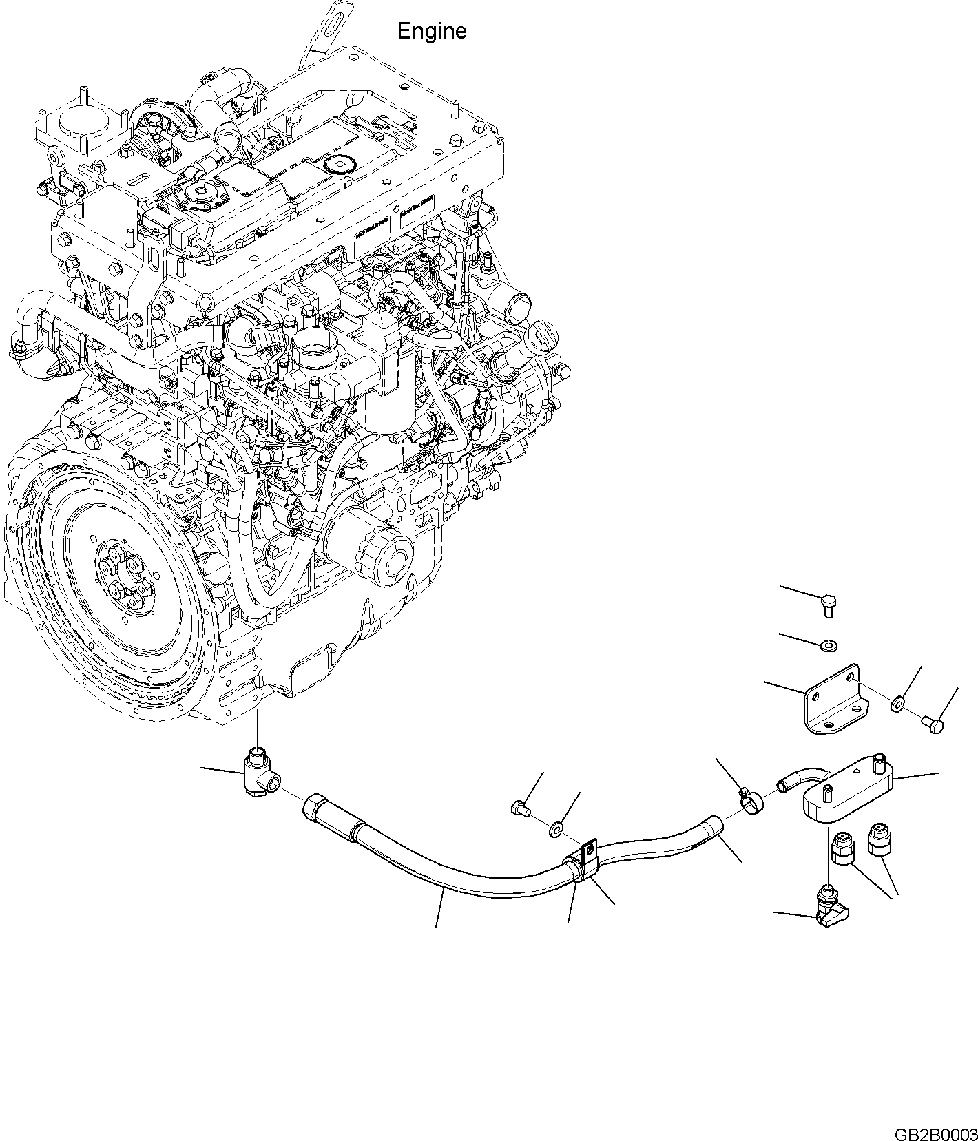 Wheel Loaders Komatsu / WA100M-8 S/N H11051 - UP(WA100M8) / ENGINE RELATED PARTS, DRAIN PIPING(A4000-001002 : A4000-001002)