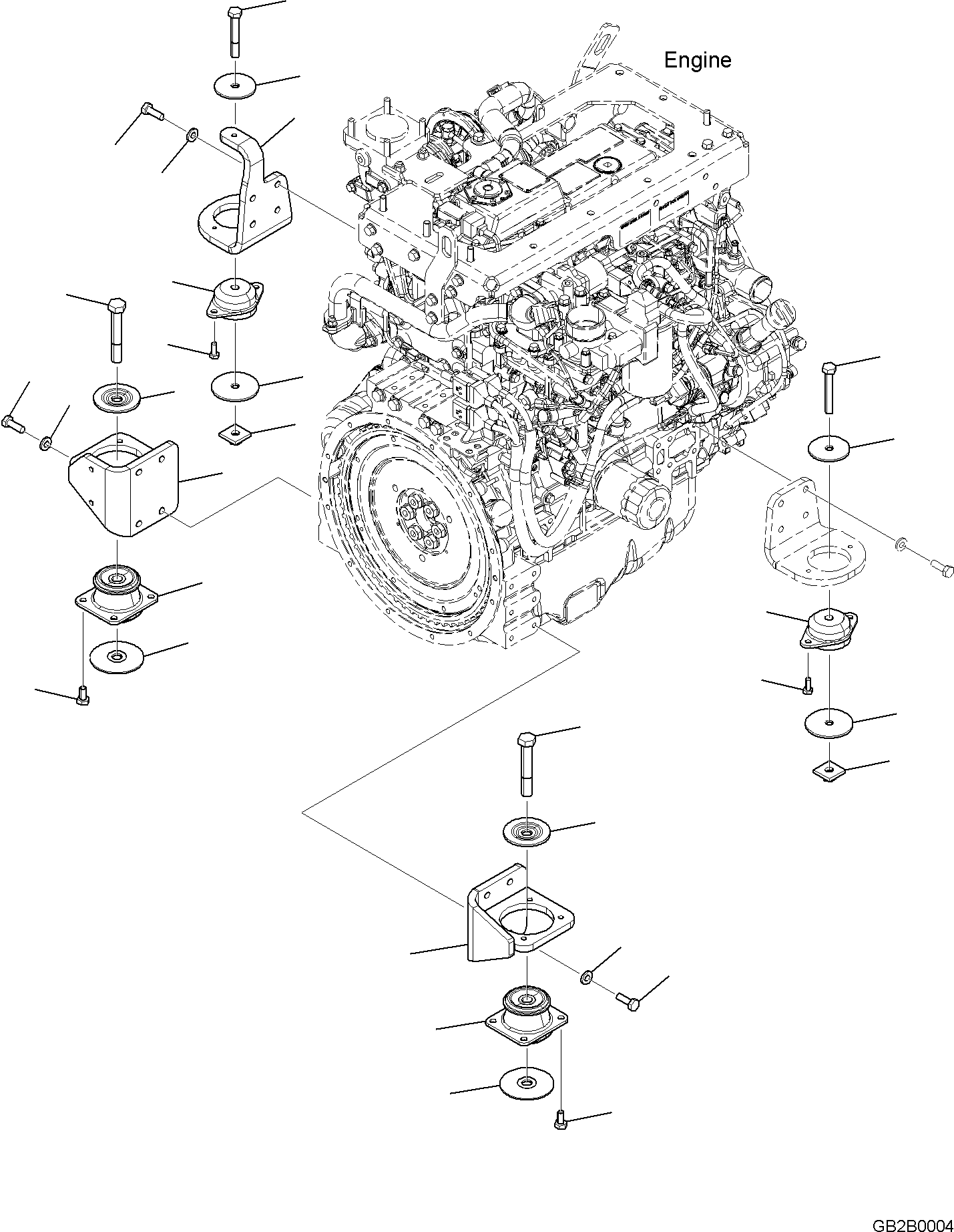 Wheel Loaders Komatsu / WA100M-8 S/N H11051 - UP(WA100M8) / ENGINE MOUNTING(B4100-001001 : B4100-001001)