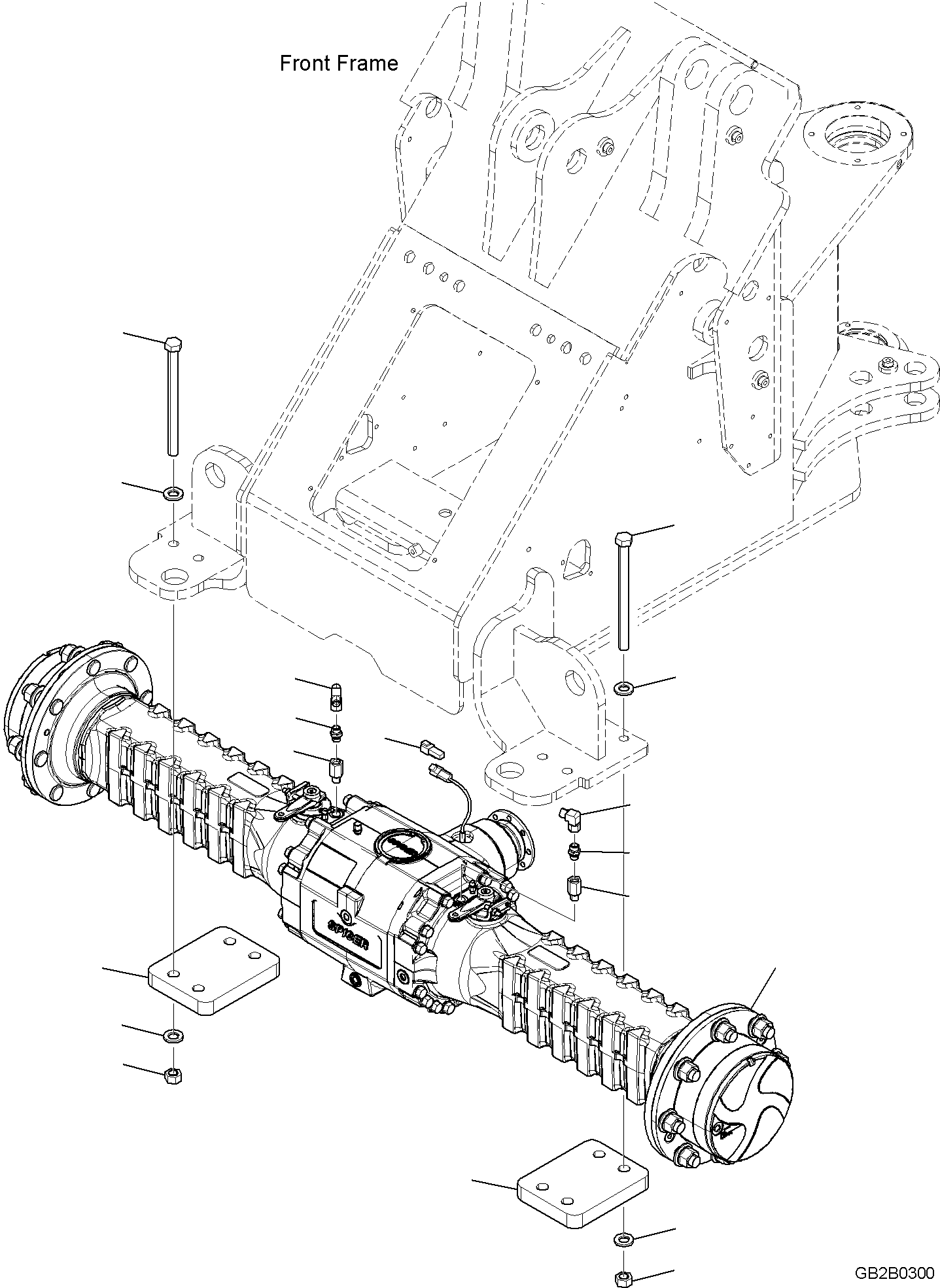 Wheel Loaders Komatsu / WA100M-8 S/N H11051 - UP(WA100M8) / FRONT AXLE, MOUNTING(F4400-001001 : F4400-001001)