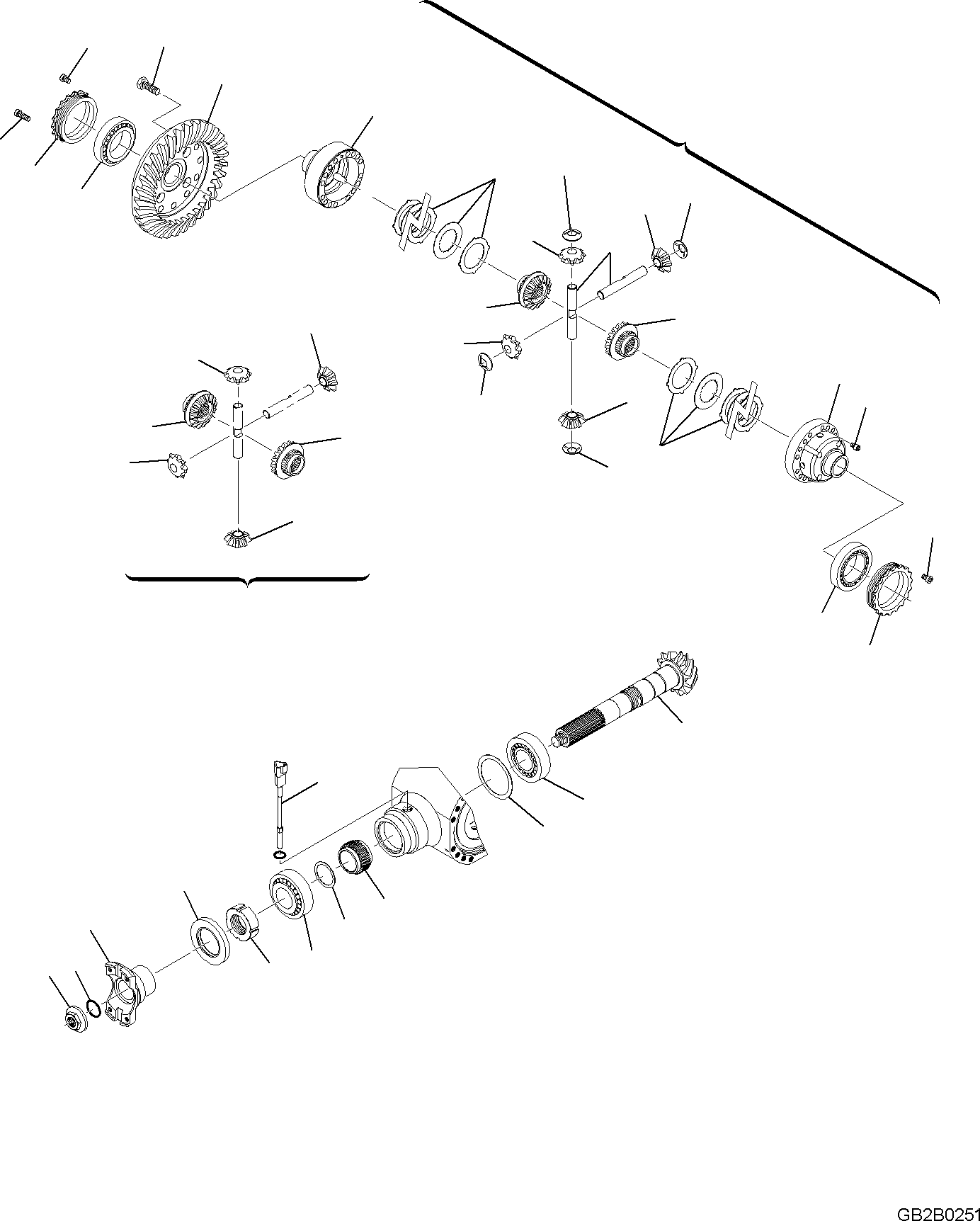 Wheel Loaders Komatsu / WA100M-8 S/N H11051 - UP(WA100M8) / FRONT AXLE, DIFFERENTIAL(F4400-001003 : F4400-001003)