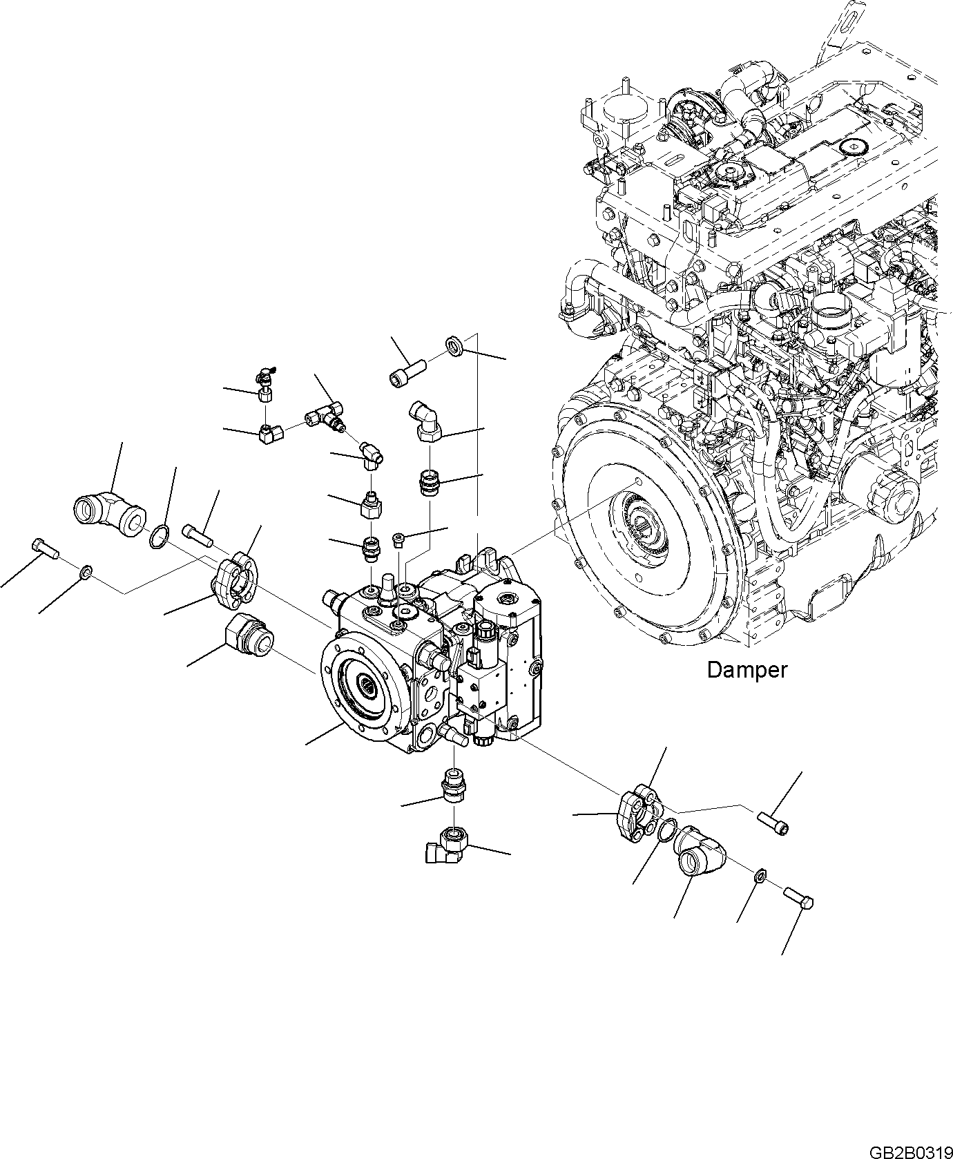 Wheel Loaders Komatsu / WA100M-8 S/N H11051 - UP(WA100M8) / HST HYDRAULIC, HYDRAULIC PUMP, FIXING PARTS(F4430-002001 : F4430-002001)