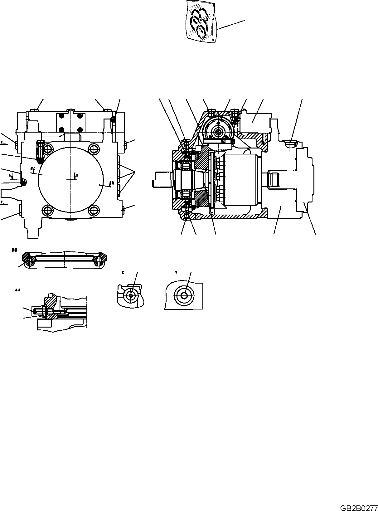 Wheel Loaders Komatsu / WA100M-8 S/N H11051 - UP(WA100M8) / HST HYDRAULIC, HYDRAULIC PUMP, INNER PARTS (1/5)(F4430-002004 : F4430-002004)