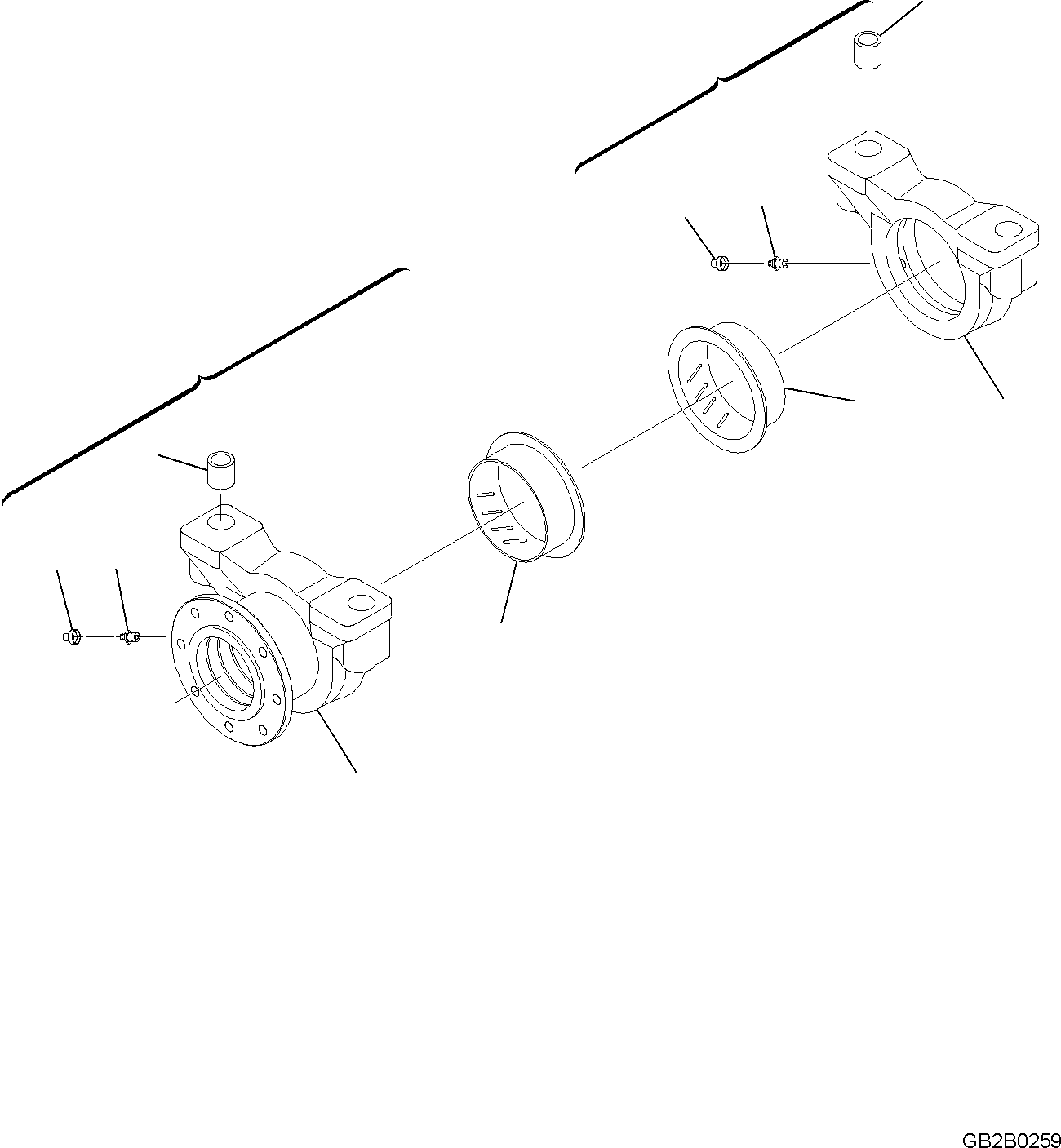 Wheel Loaders Komatsu / WA100M-8 S/N H11051 - UP(WA100M8) / REAR AXLE, TRUNION(F4500-003007 : F4500-003007)