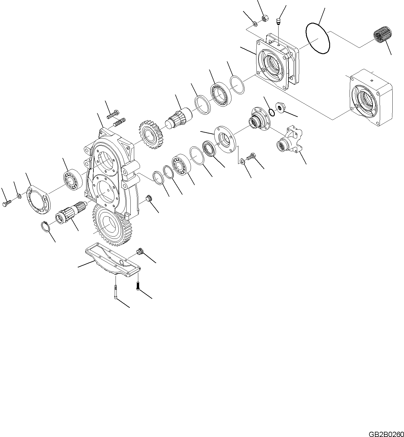 Wheel Loaders Komatsu / WA100M-8 S/N H11051 - UP(WA100M8) / REAR AXLE, GEAR BOX(F4500-001006 : F4500-001006)