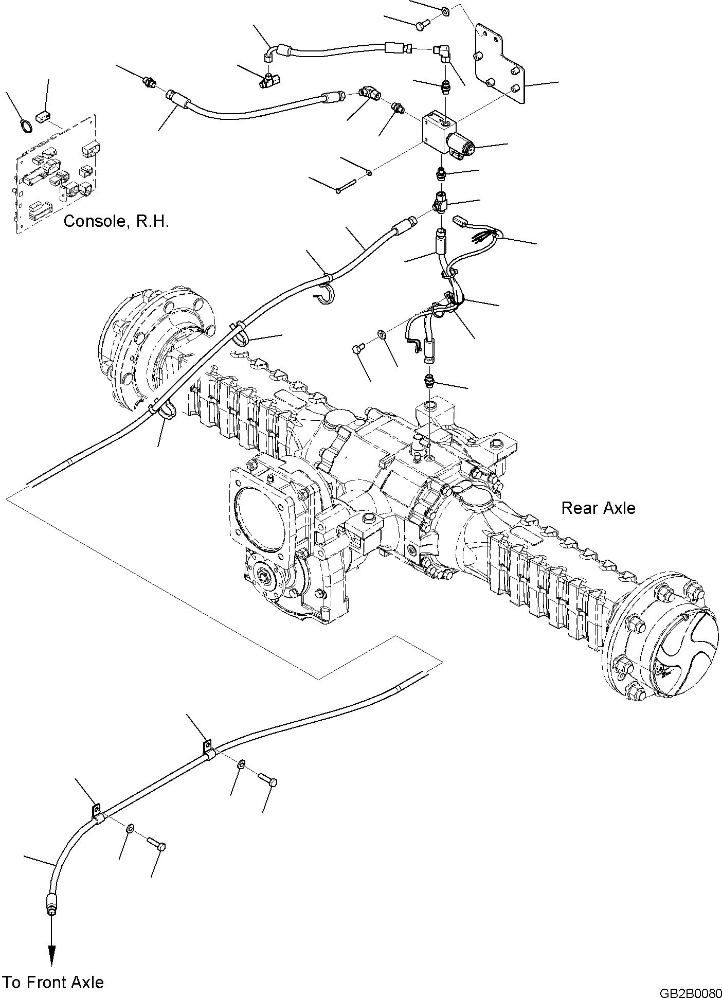 Wheel Loaders Komatsu / WA100M-8 S/N H11051 - UP(WA100M8) / REAR AXLE, CONTROL PIPING(F4500-003002 : F4500-003002)